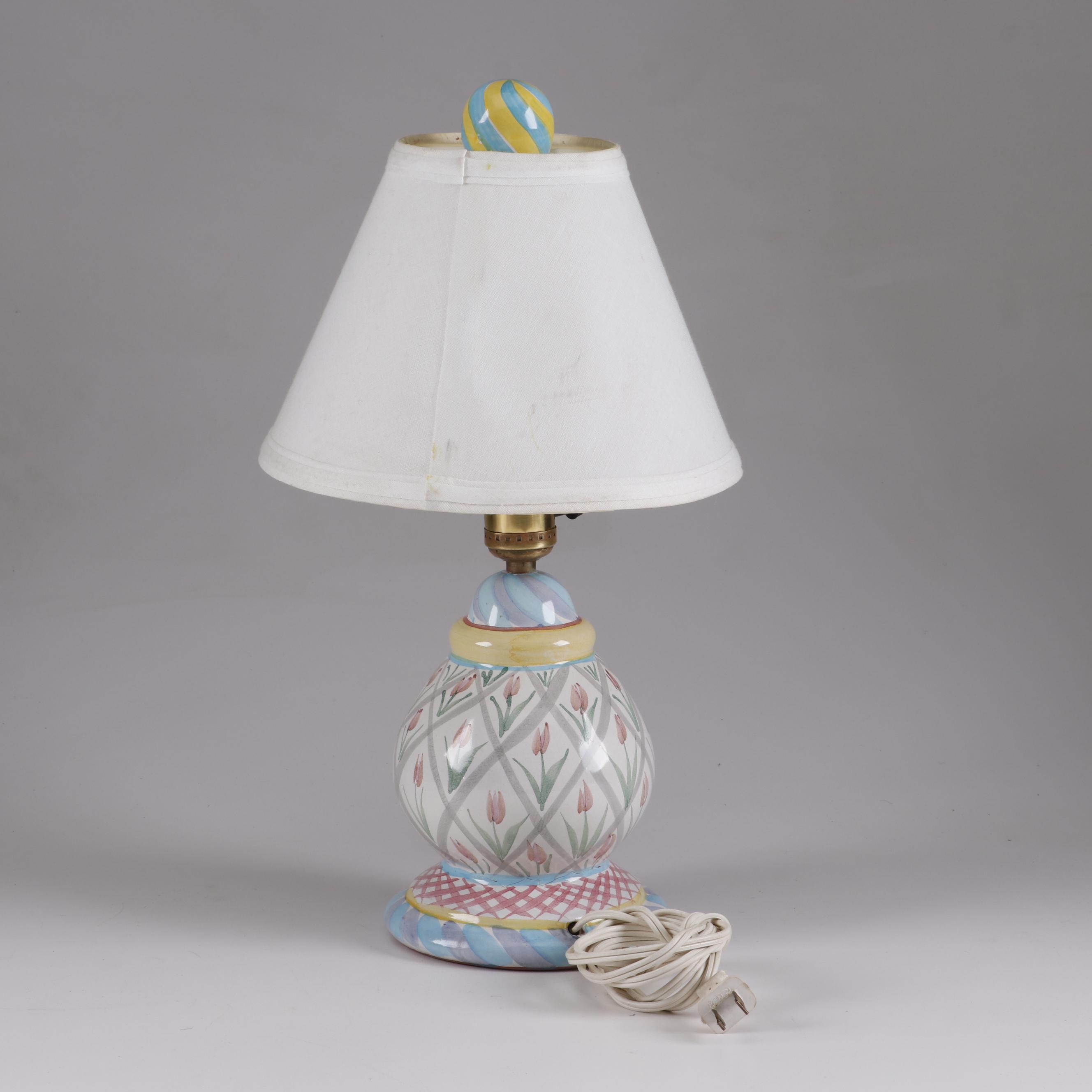 MacKenzie-Childs "Tulip" Earthenware Table Lamp