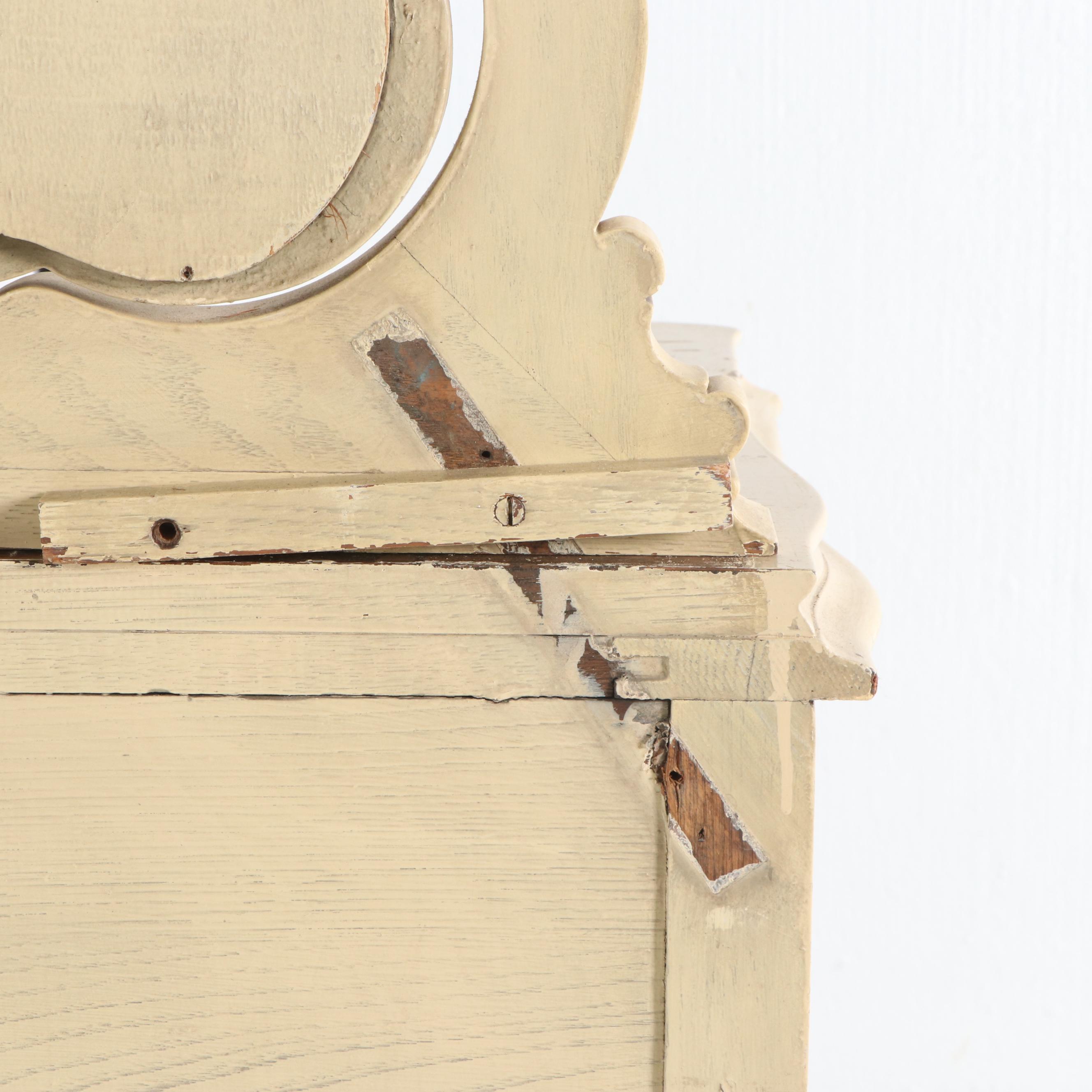 Late Victorian Style Creme-Painted Wooden Vanity Table by Quarter Sawn