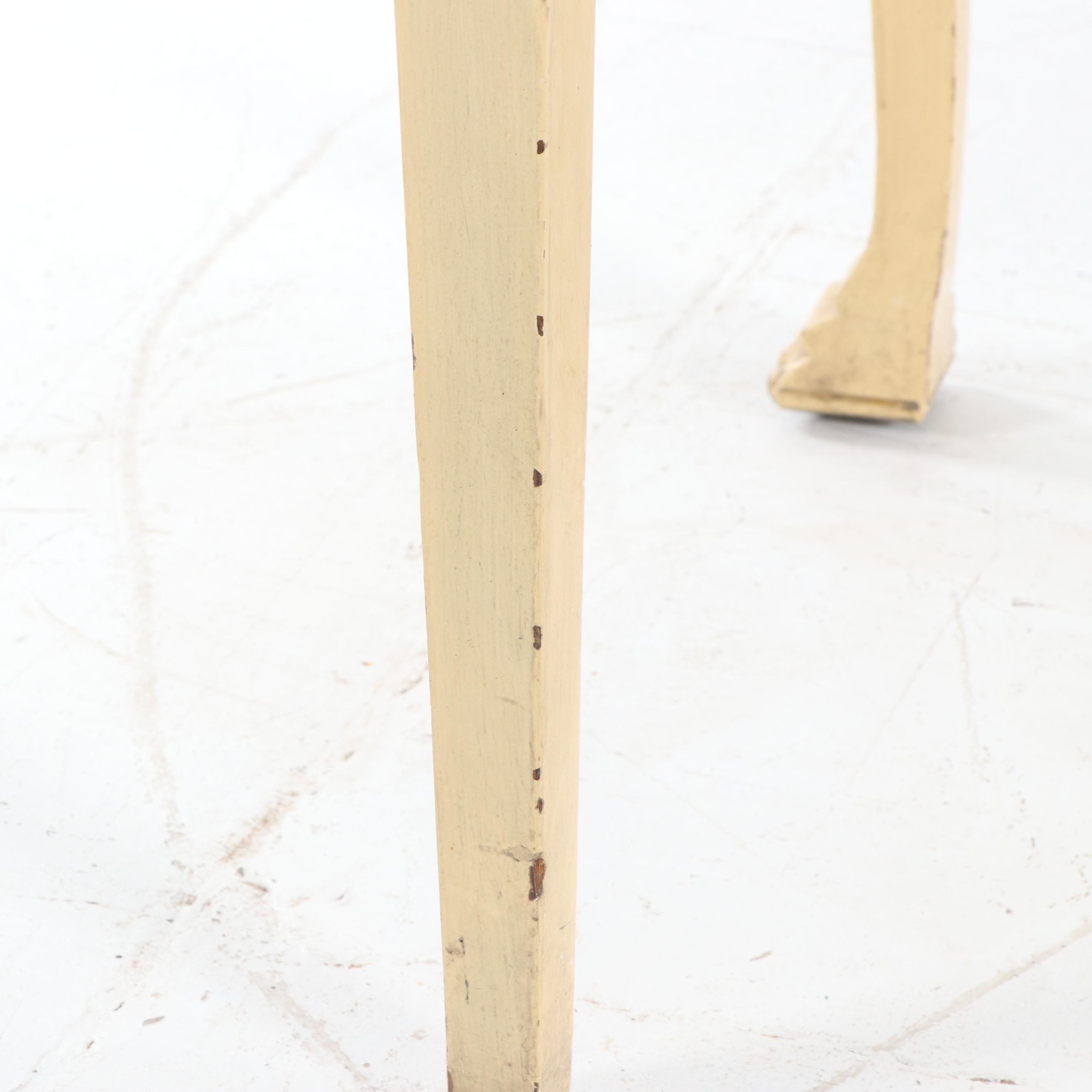 Late Victorian Style Creme-Painted Wooden Vanity Table by Quarter Sawn