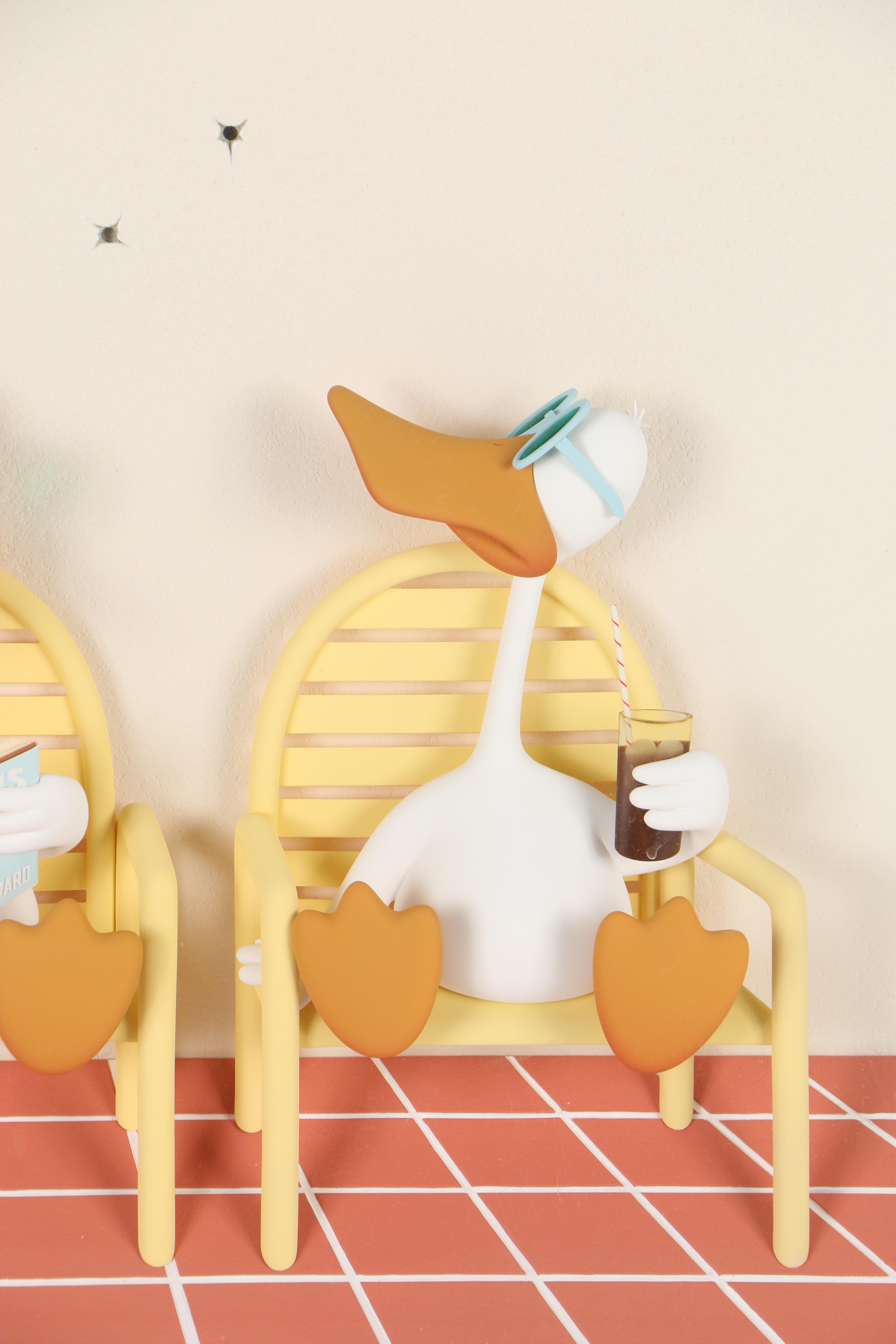 Michael Bedard High Relief Sculpture "Sitting Ducks"