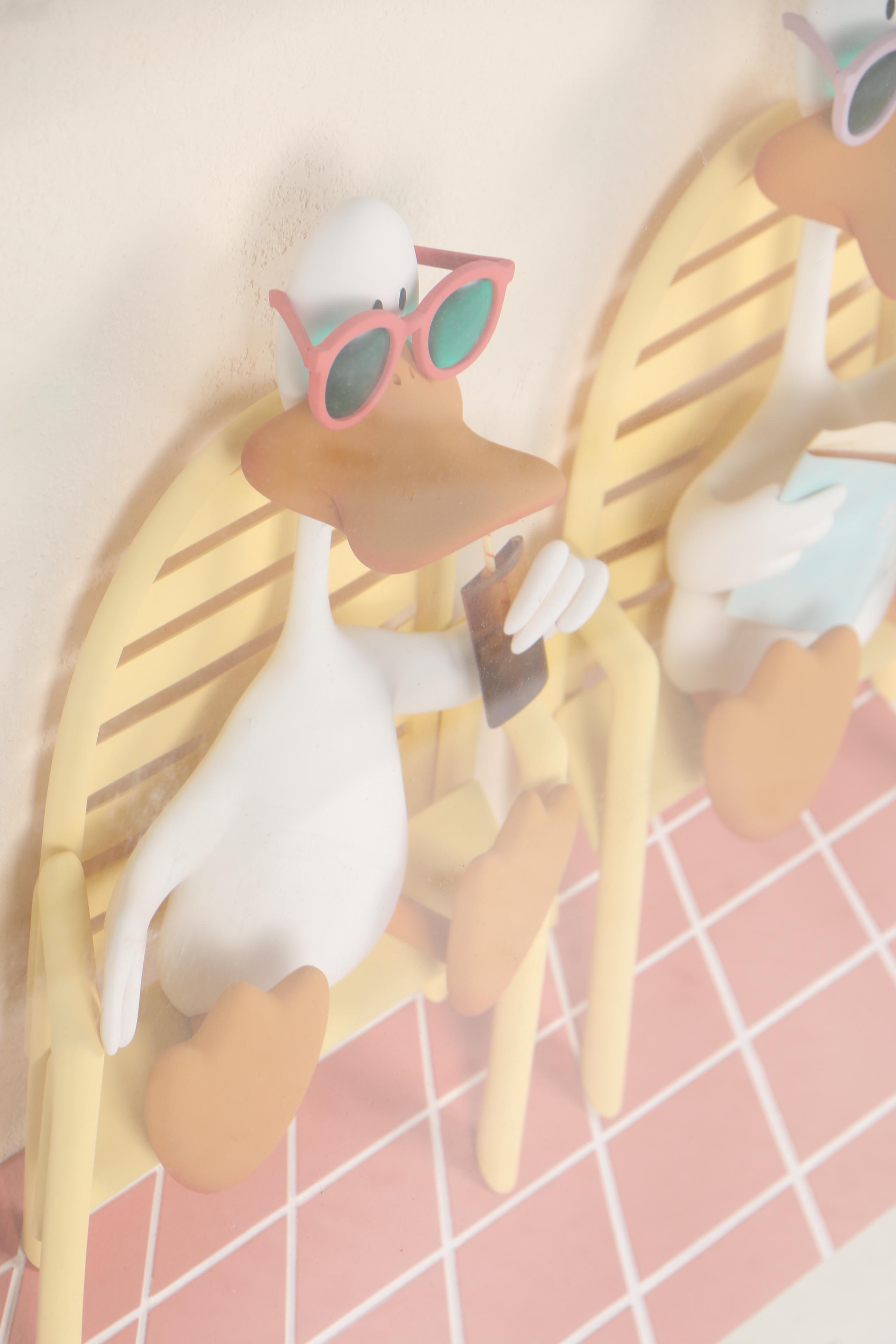 Michael Bedard High Relief Sculpture "Sitting Ducks"