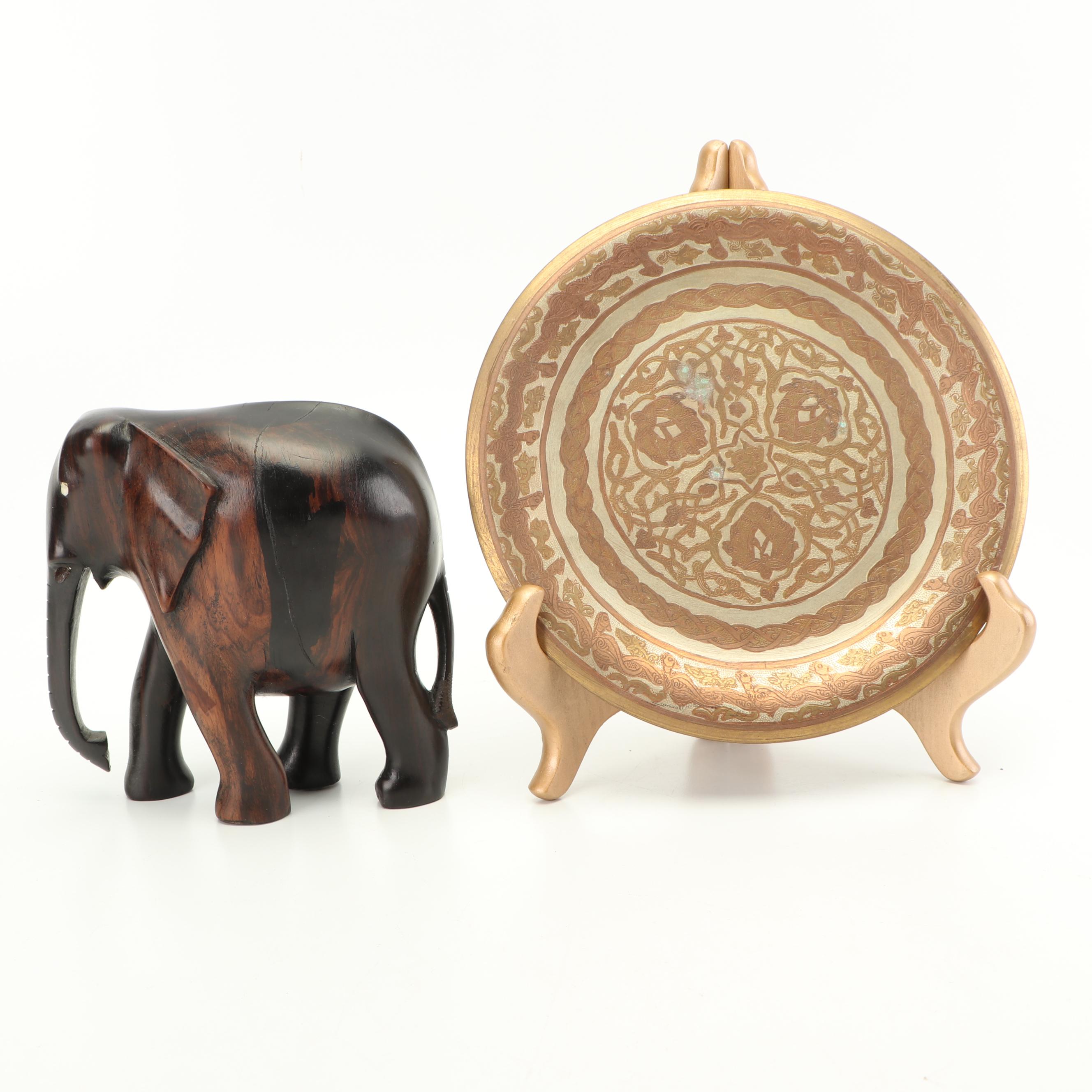 Carved Wooden Elephant Figurine, Decorative Boxes and Other Home Decor
