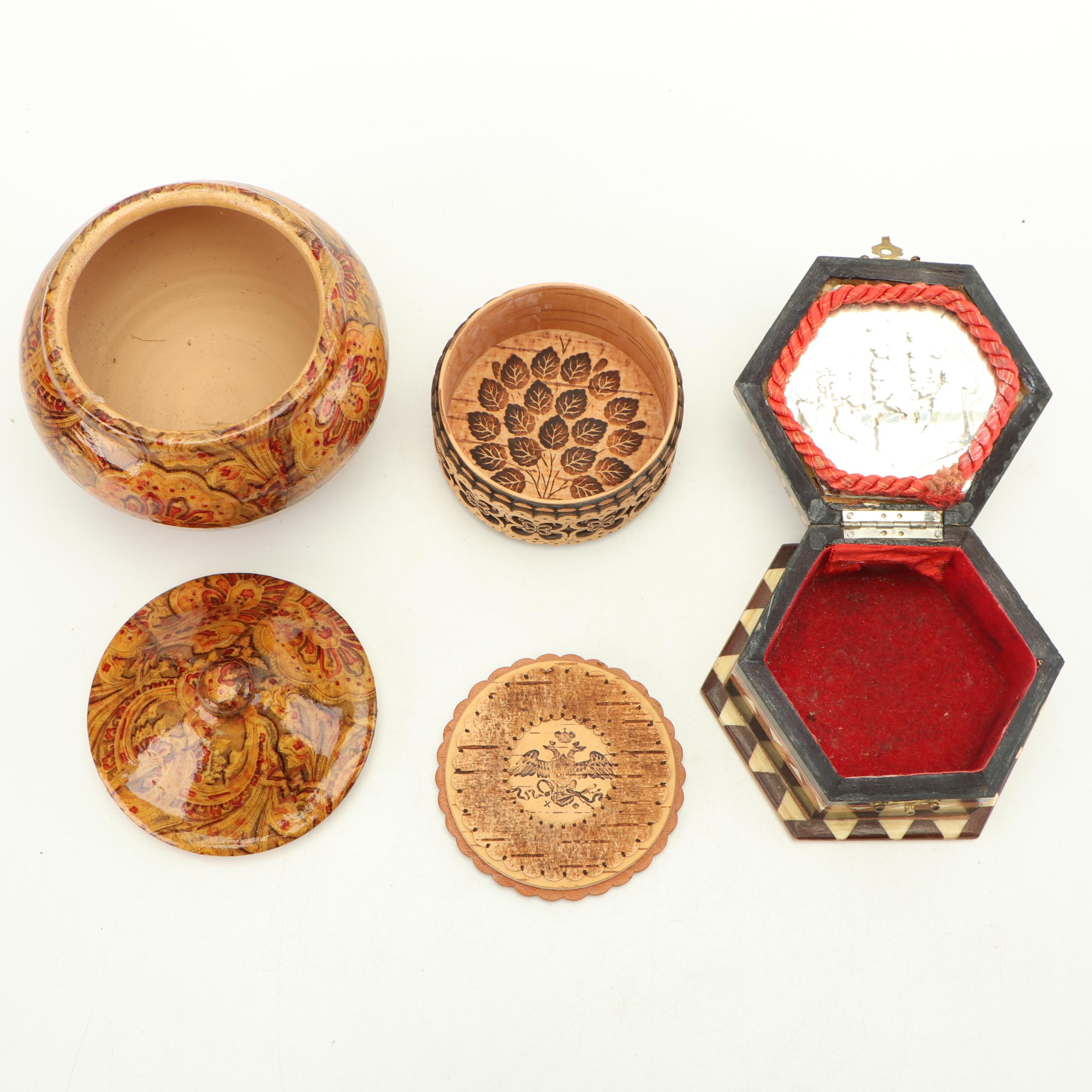 Carved Wooden Elephant Figurine, Decorative Boxes and Other Home Decor