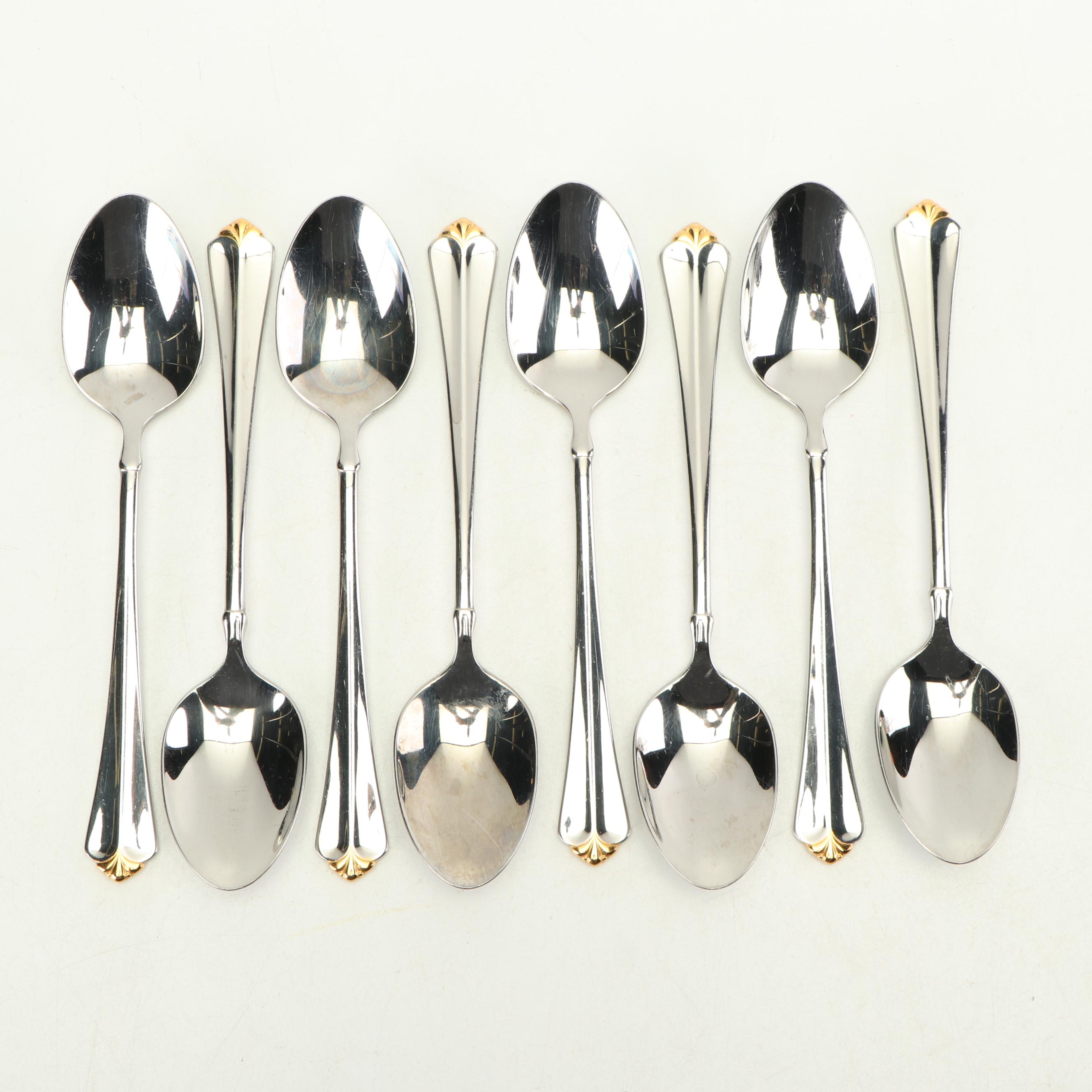 Oneida "Golden Juilliard" Stainless and 24 Gold Accent Flatware