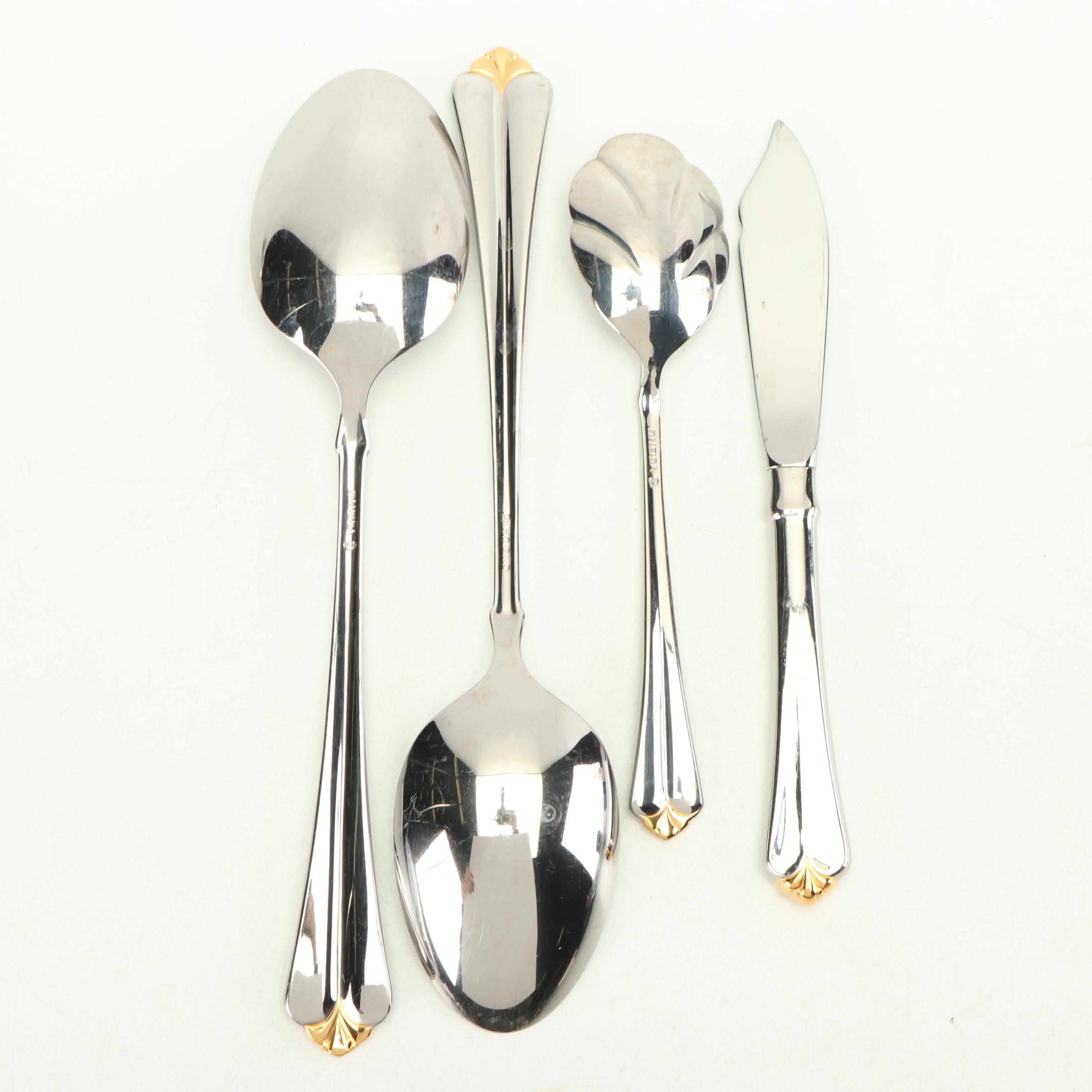 Oneida "Golden Juilliard" Stainless and 24 Gold Accent Flatware
