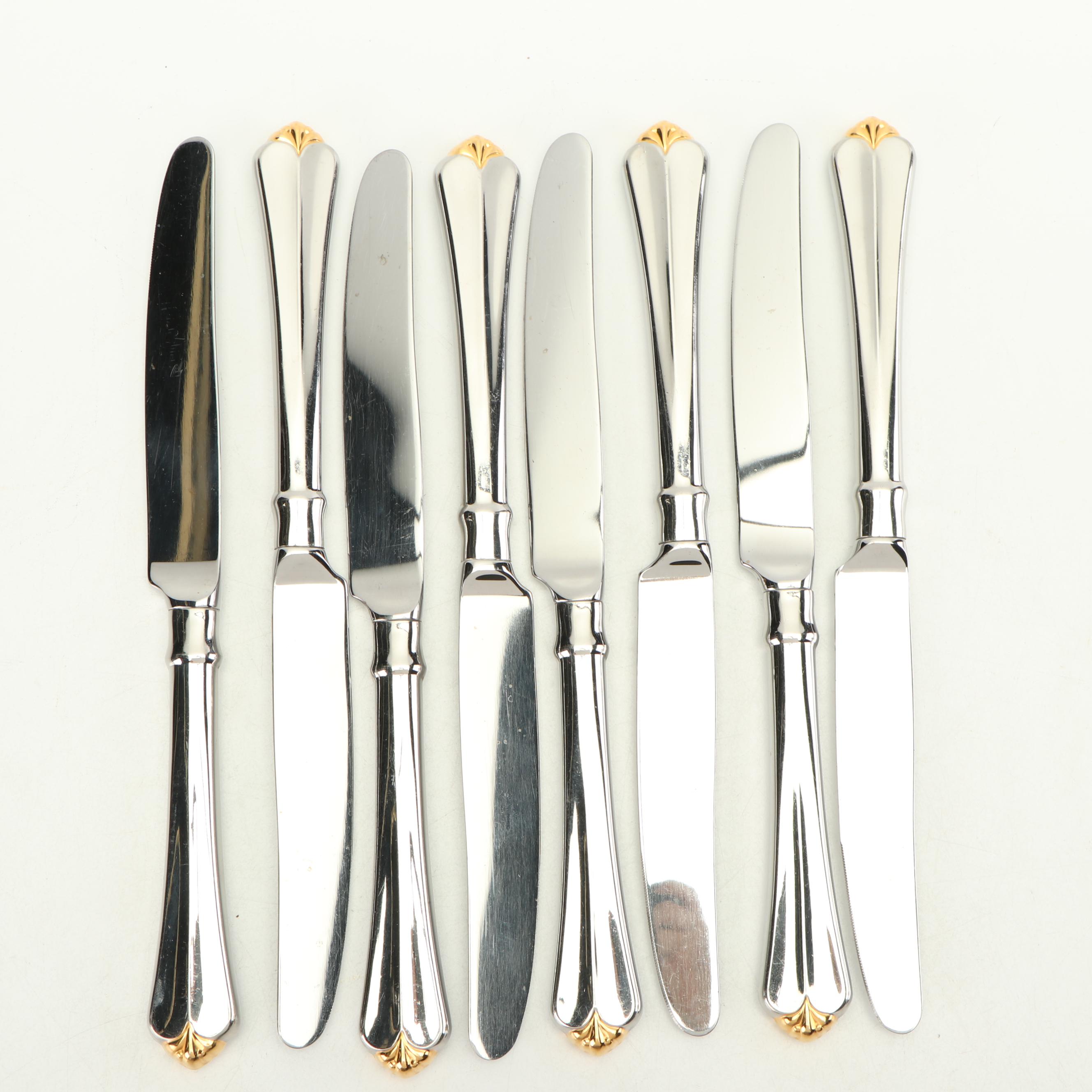 Oneida "Golden Juilliard" Stainless and 24 Gold Accent Flatware