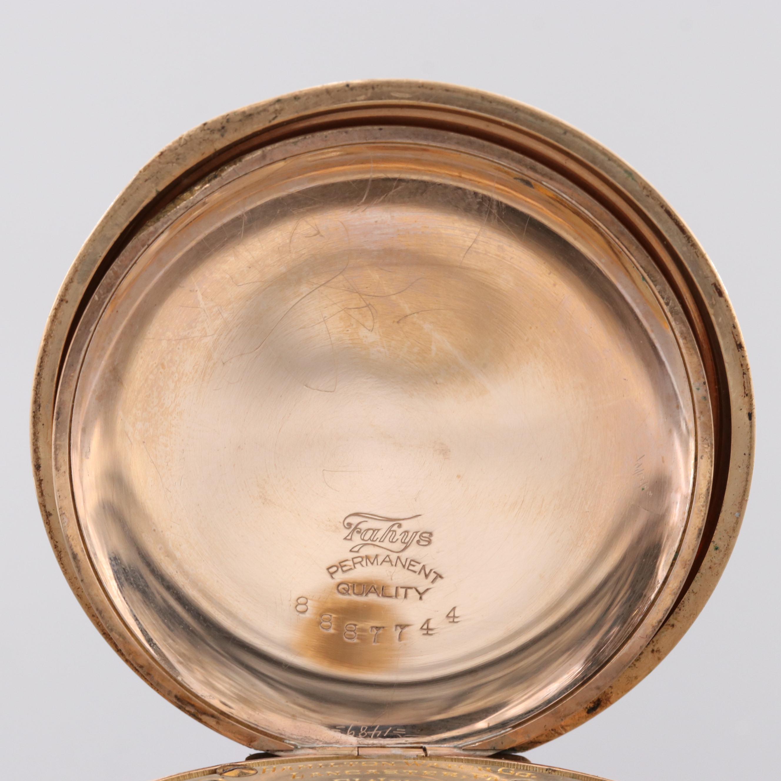 Hamilton 992 Gold Filled Pocket Watch, 1913