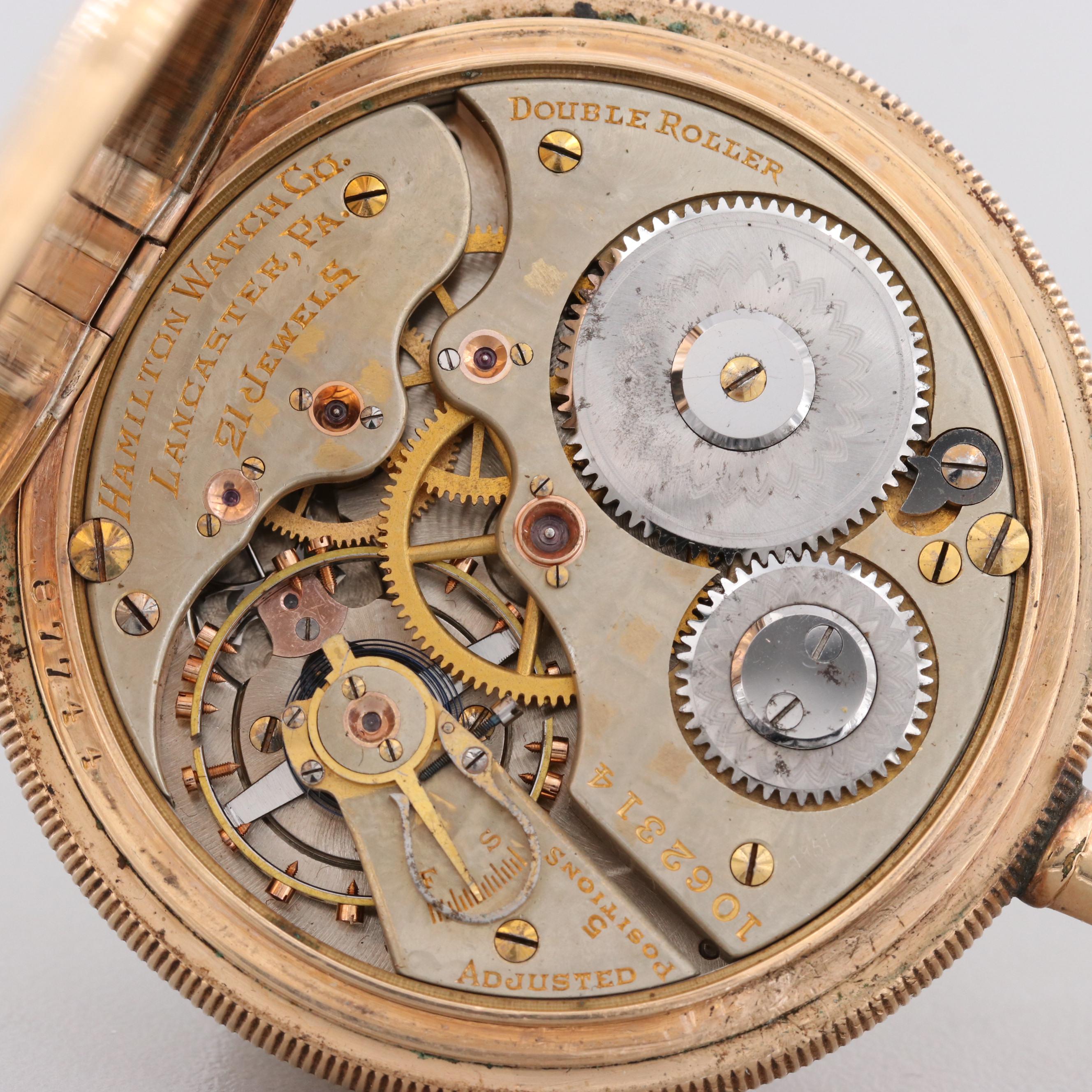 Hamilton 992 Gold Filled Pocket Watch, 1913