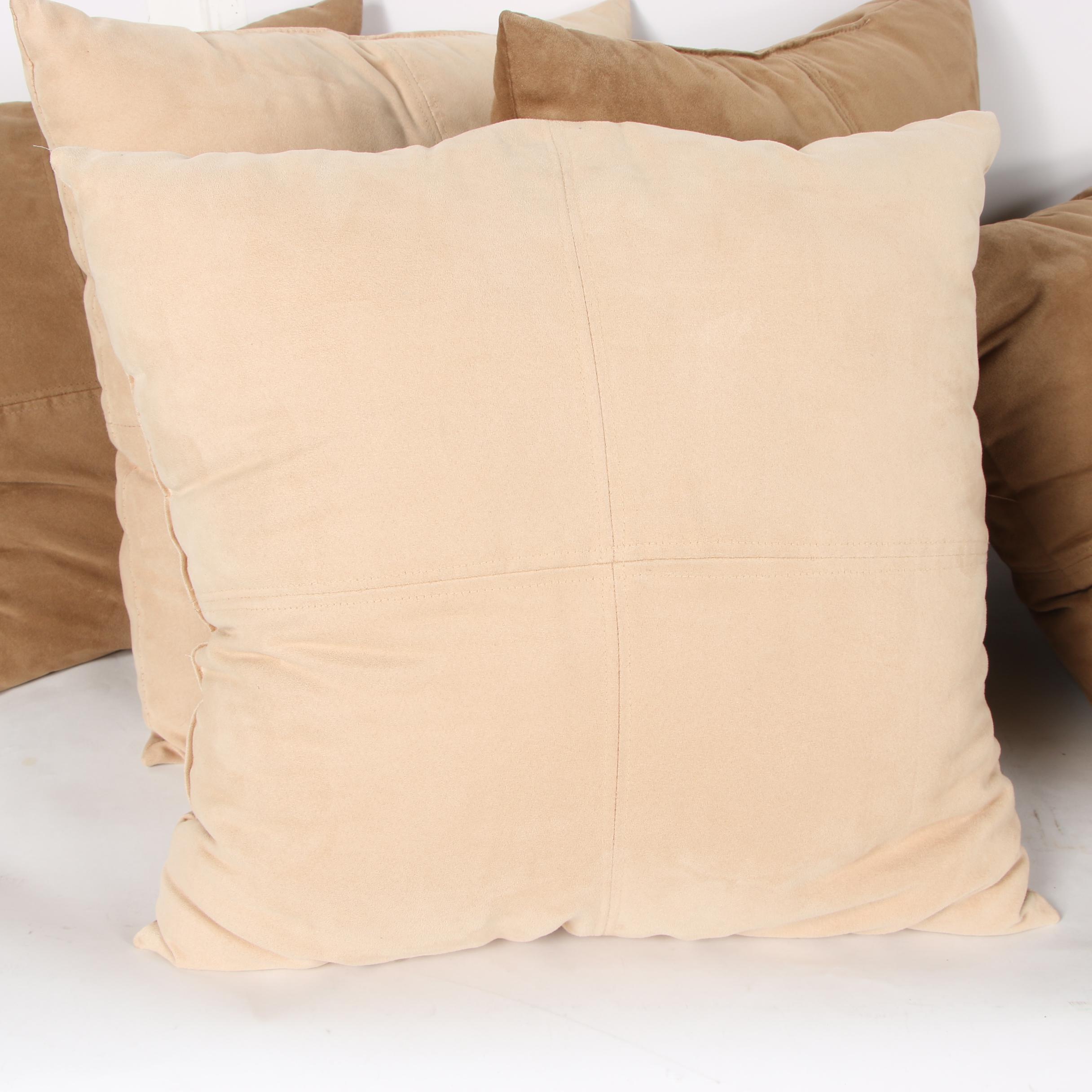 Taupe and Light Brown Throw Pillows