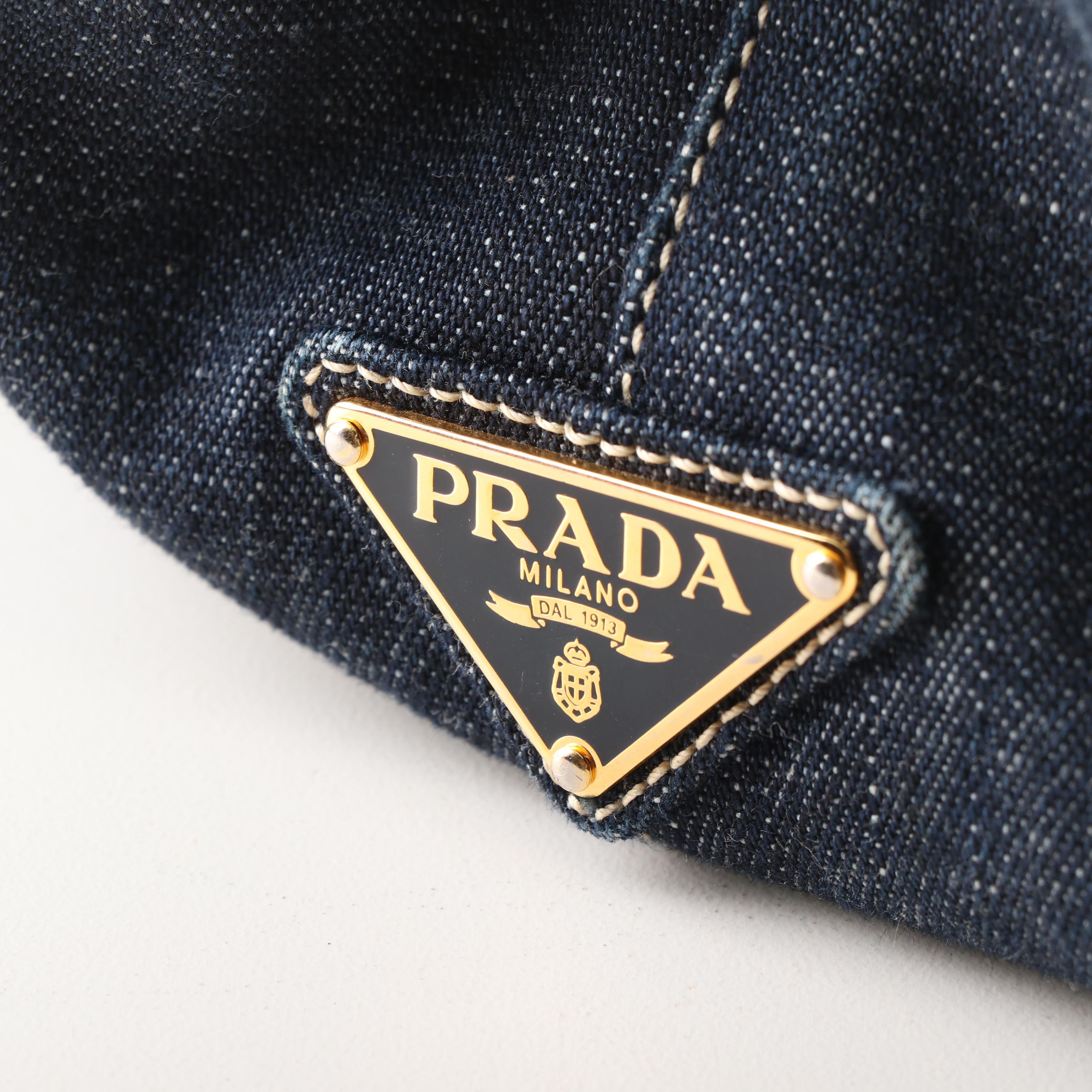 Prada Denim Shopper Tote Handbag