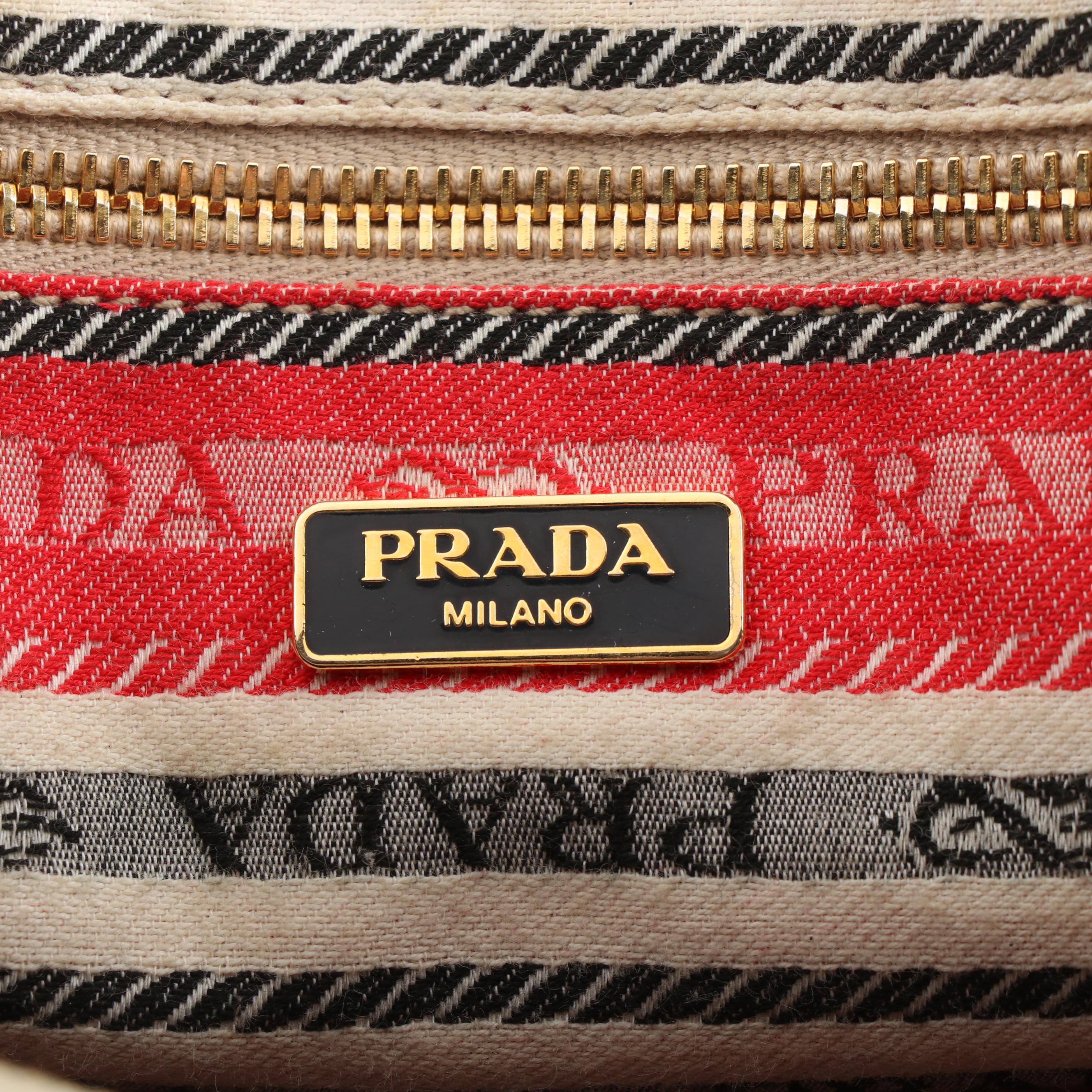 Prada Denim Shopper Tote Handbag