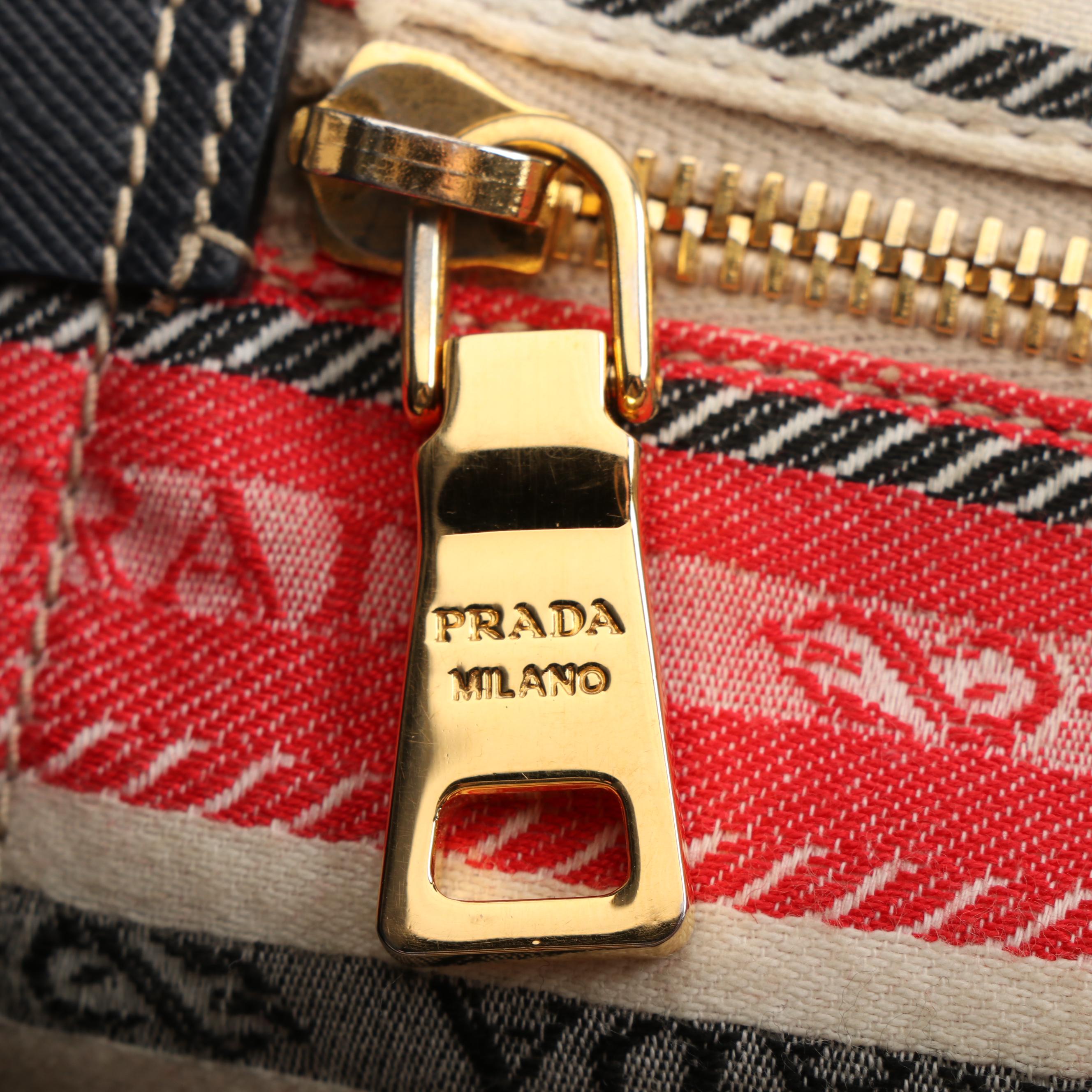 Prada Denim Shopper Tote Handbag