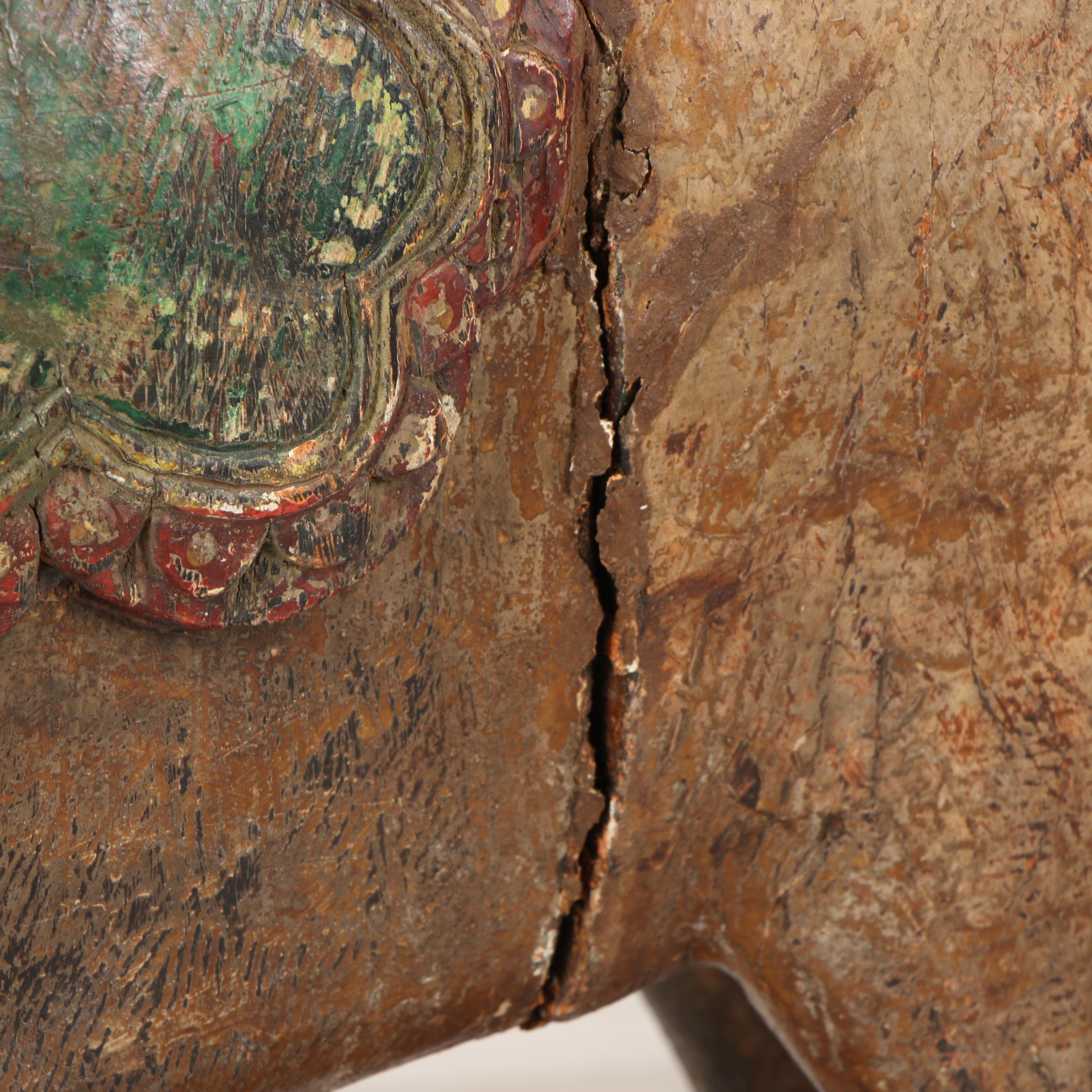 Wooden Horse Statue on Wheeled Base