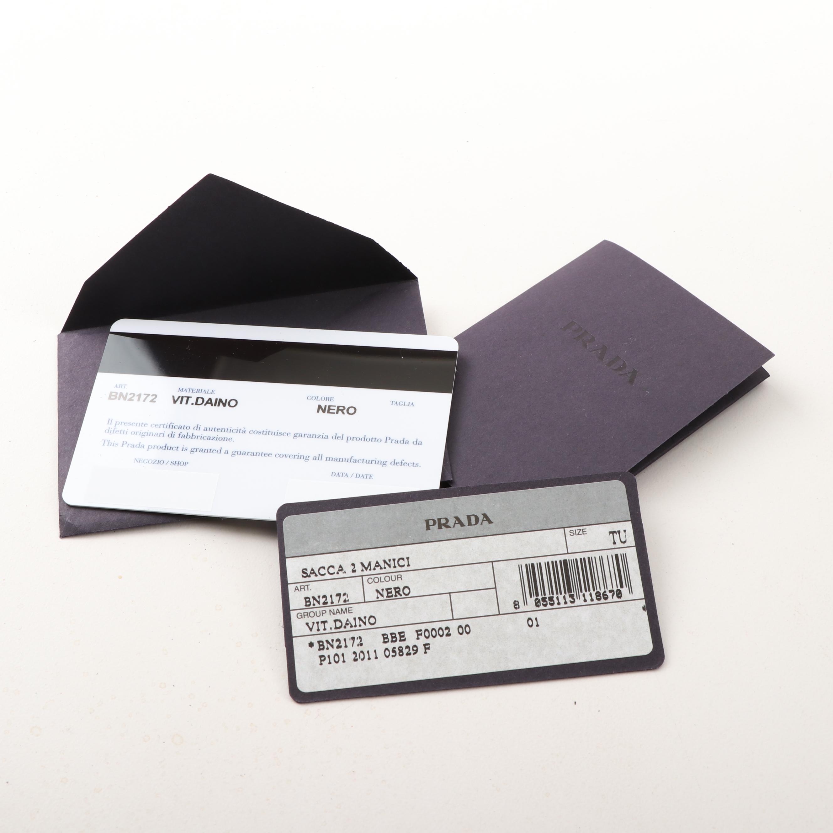 Prada Milano Nero Vitello Daino Leather Tote Shoulder Bag