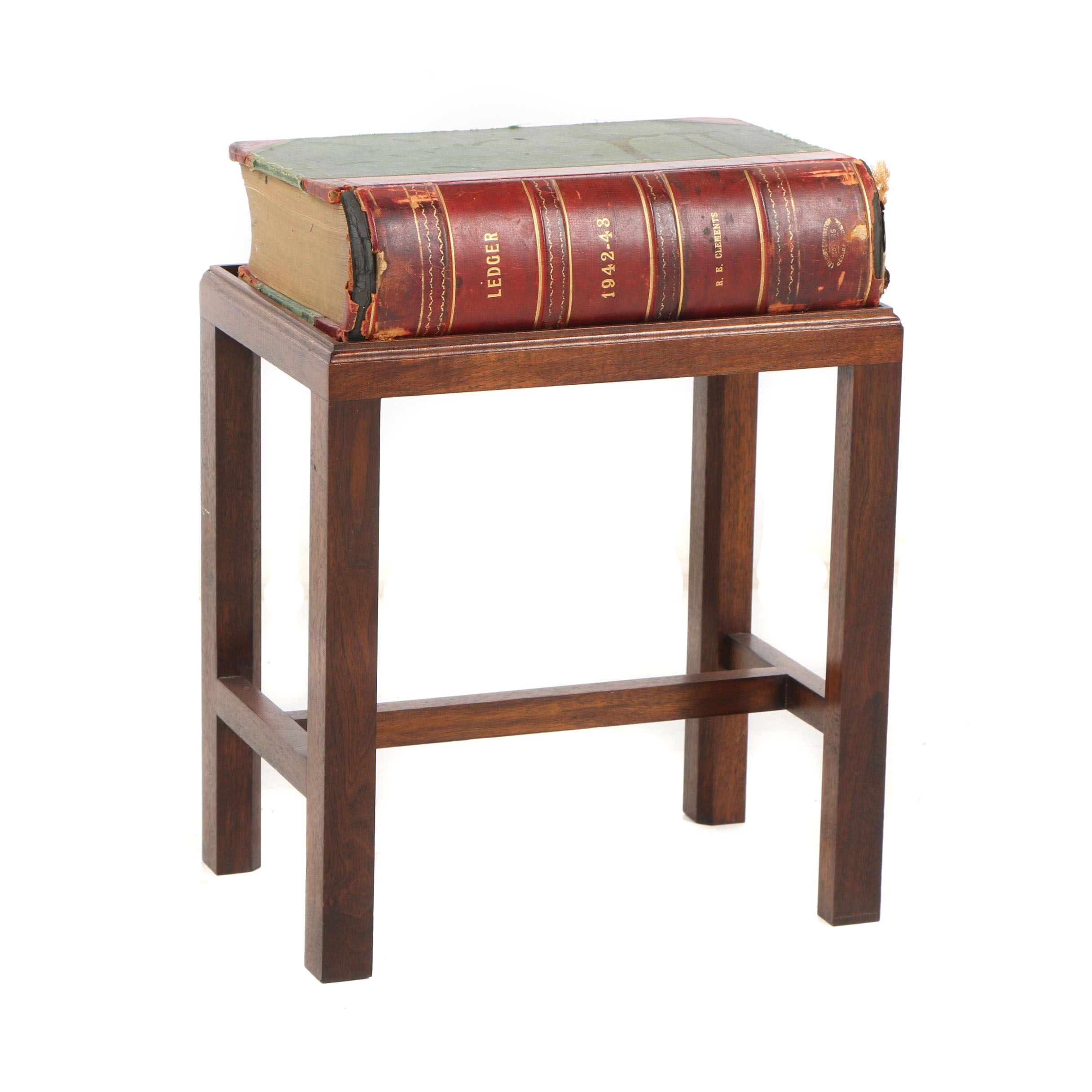 1942-3 Bound Ledger on Wooden Table