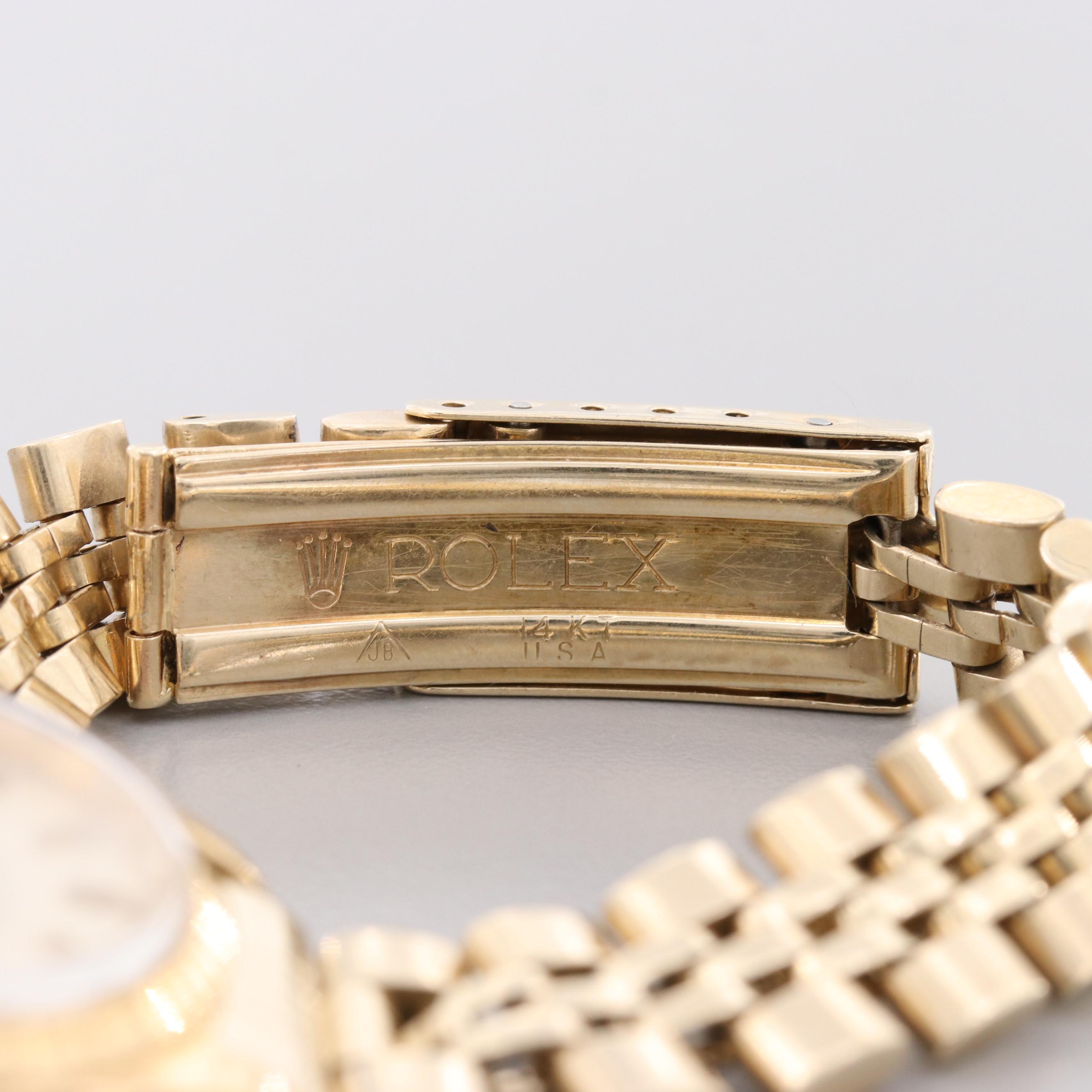Rolex Datejust 18K Yellow Gold Watch With 14K Jubilee Bracelet, 1971