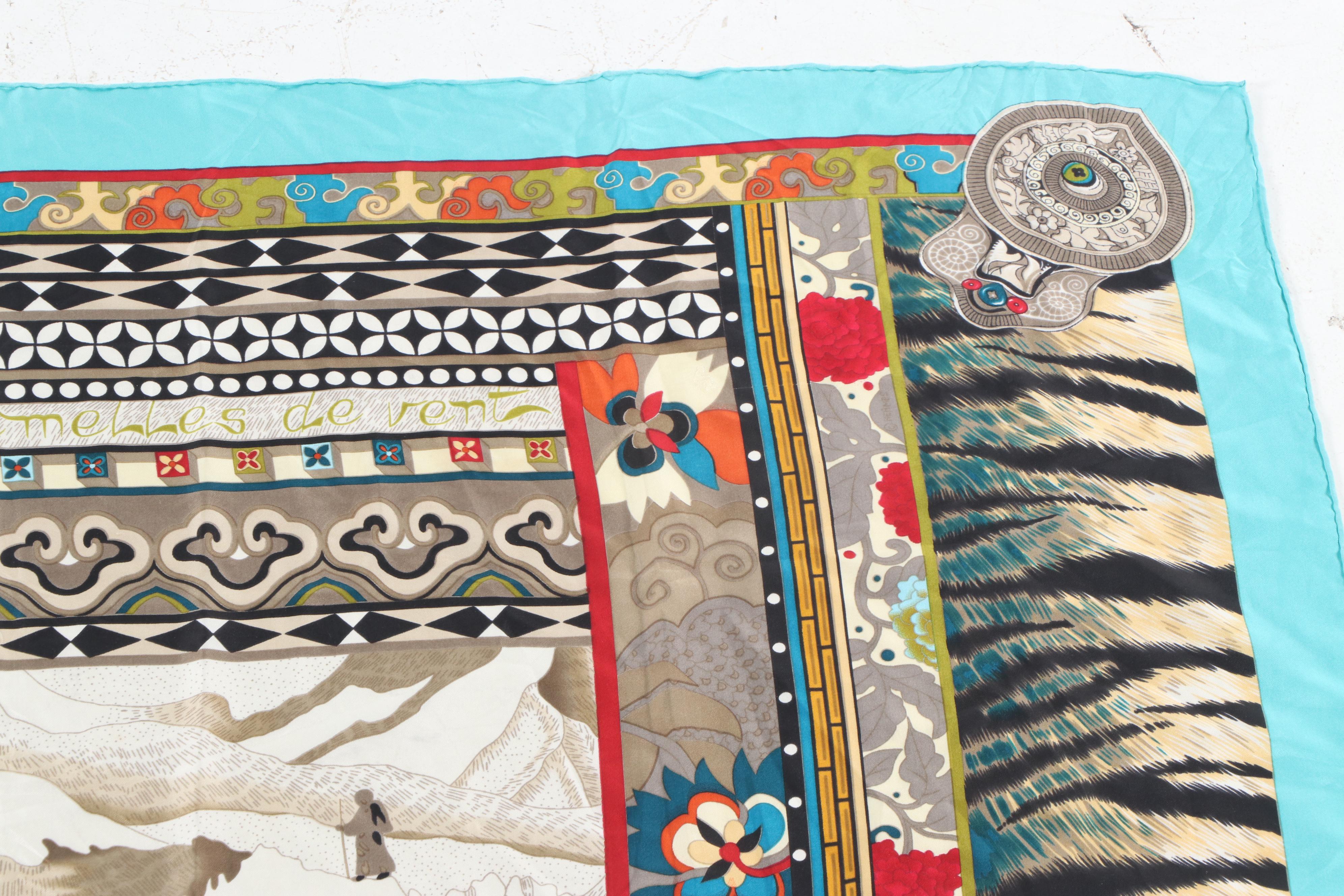 Hermès “Le Femme aux Semelles de Vente” Silk Shawl by Aline Honore