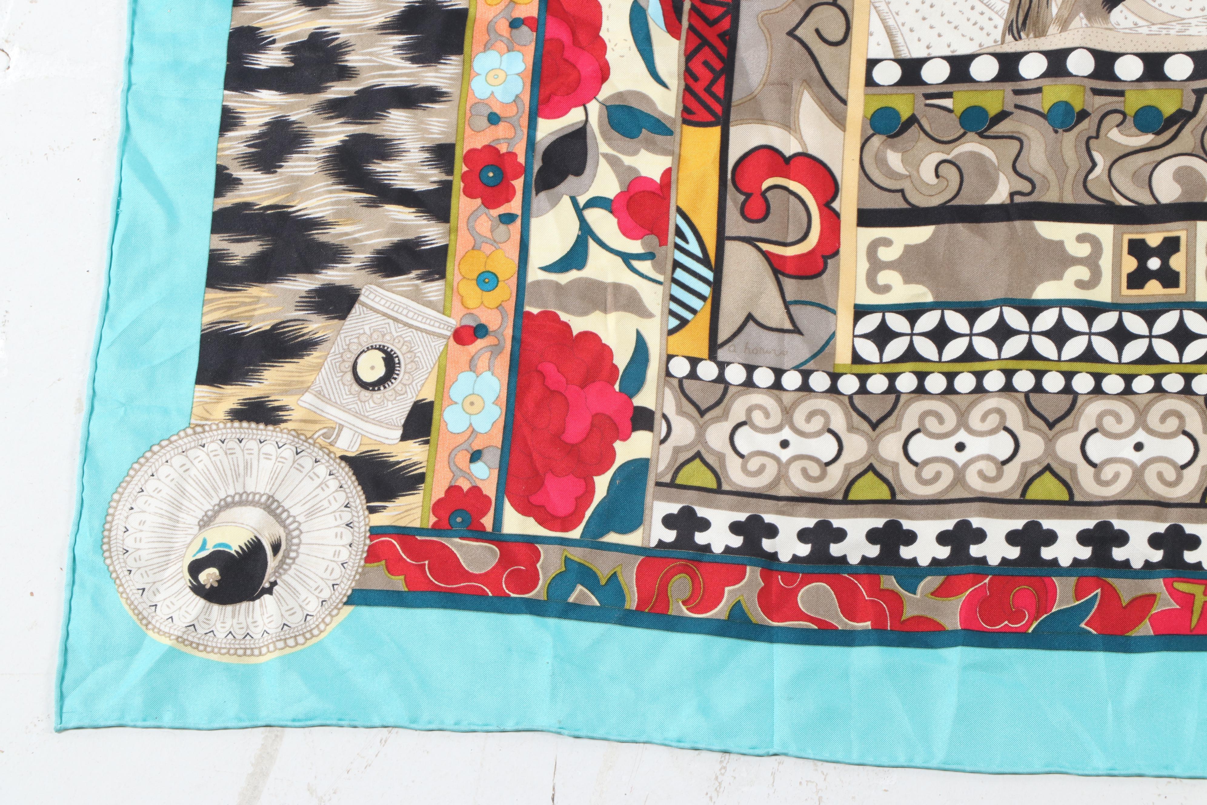 Hermès “Le Femme aux Semelles de Vente” Silk Shawl by Aline Honore