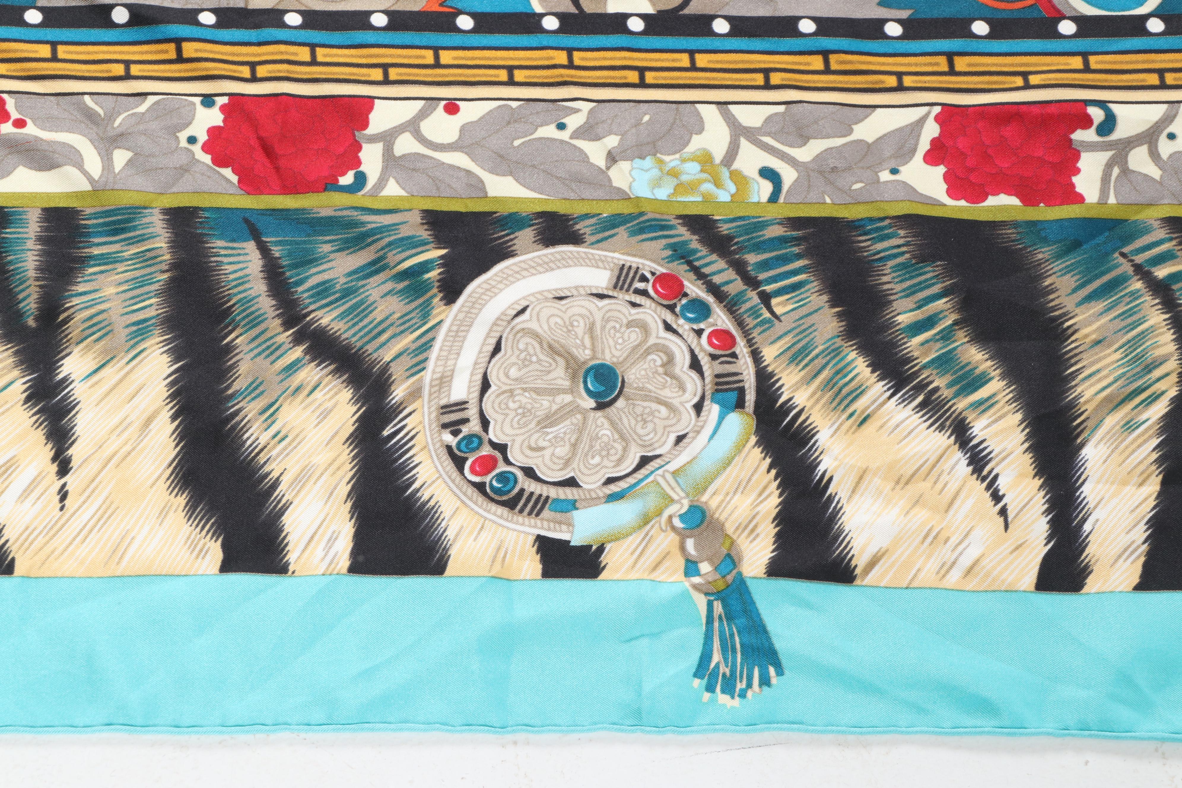 Hermès “Le Femme aux Semelles de Vente” Silk Shawl by Aline Honore