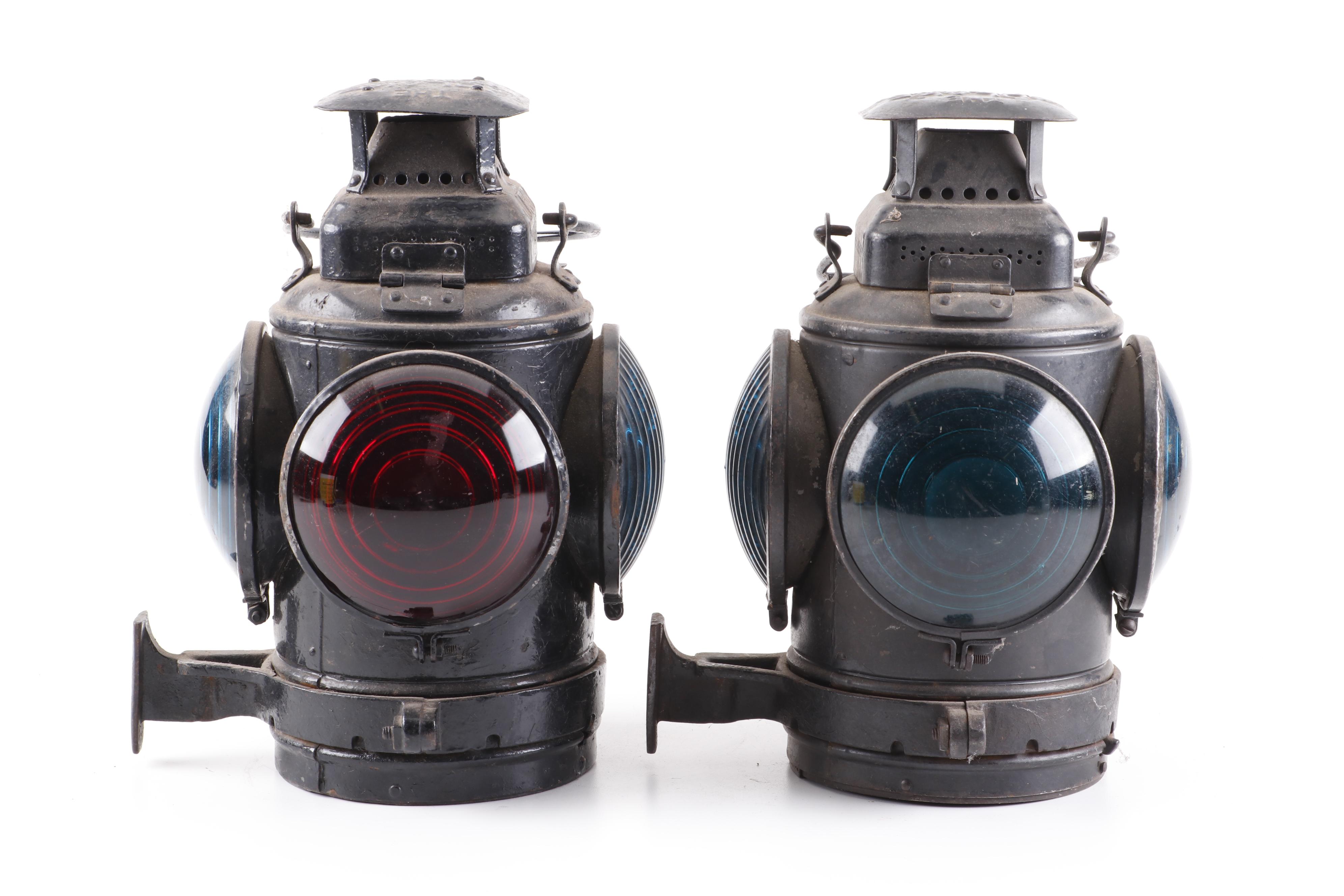 Adlake Kerosene Railroad Switch Lanterns, Late 19th Century