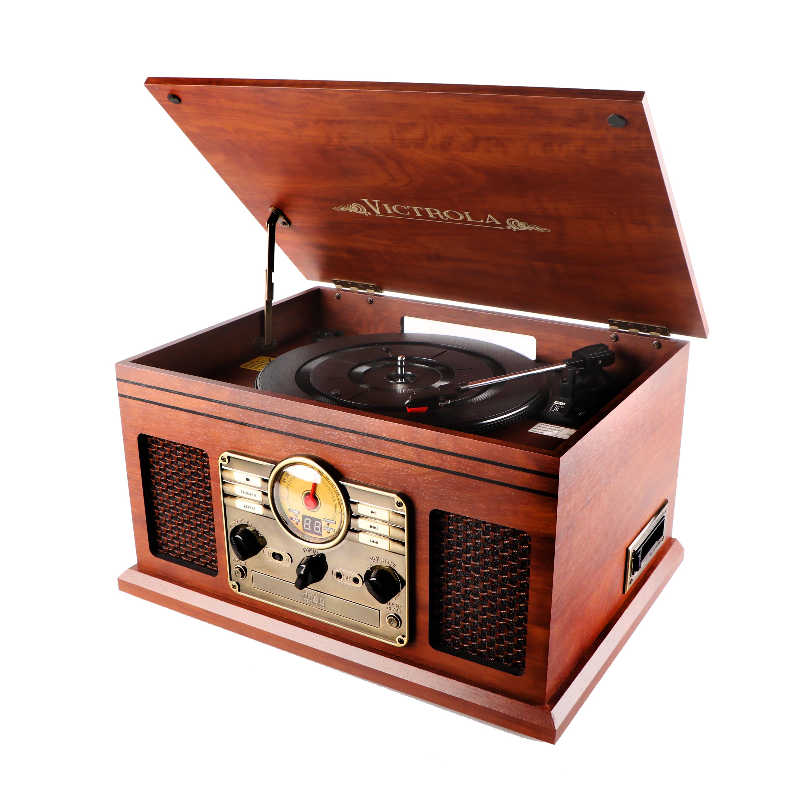 Victrola Nostalgic Classic Wood 6-in-1 Bluetooth Turntable Entertainment Center