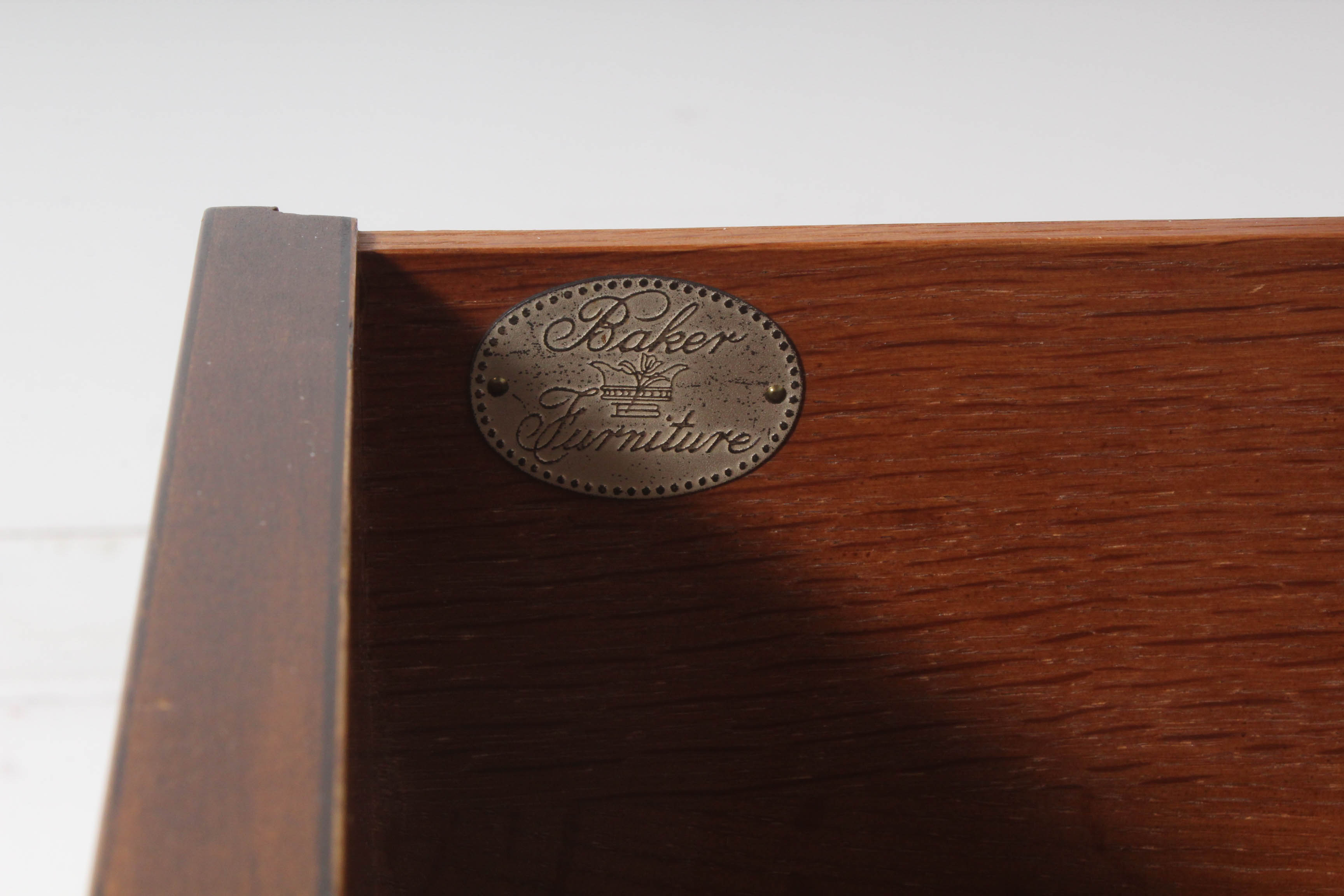 Baker Furniture Sheraton Style Leather Top Executive Desk, Late 20th Century