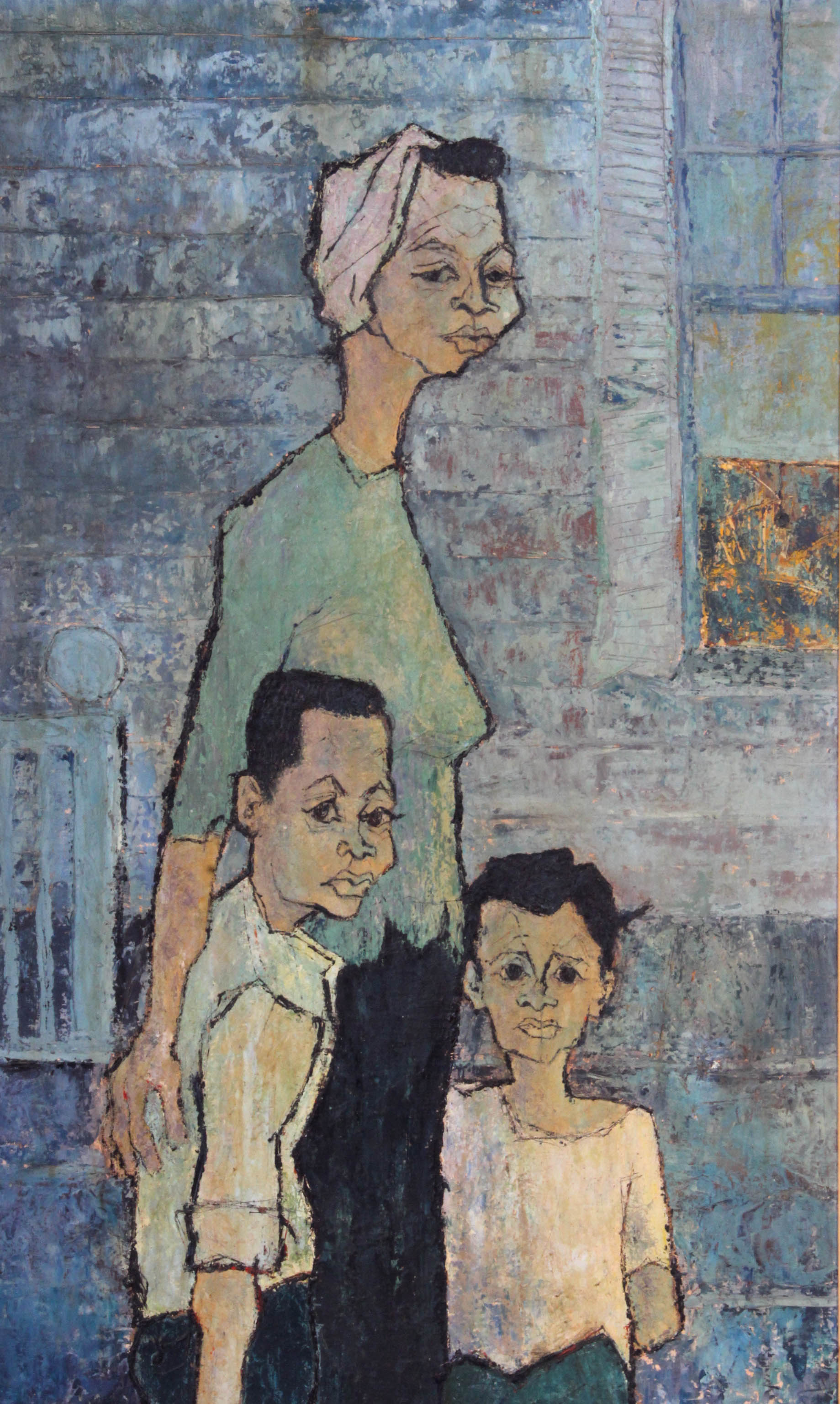 Sid Maurer Mid Century Etched Oil Painting