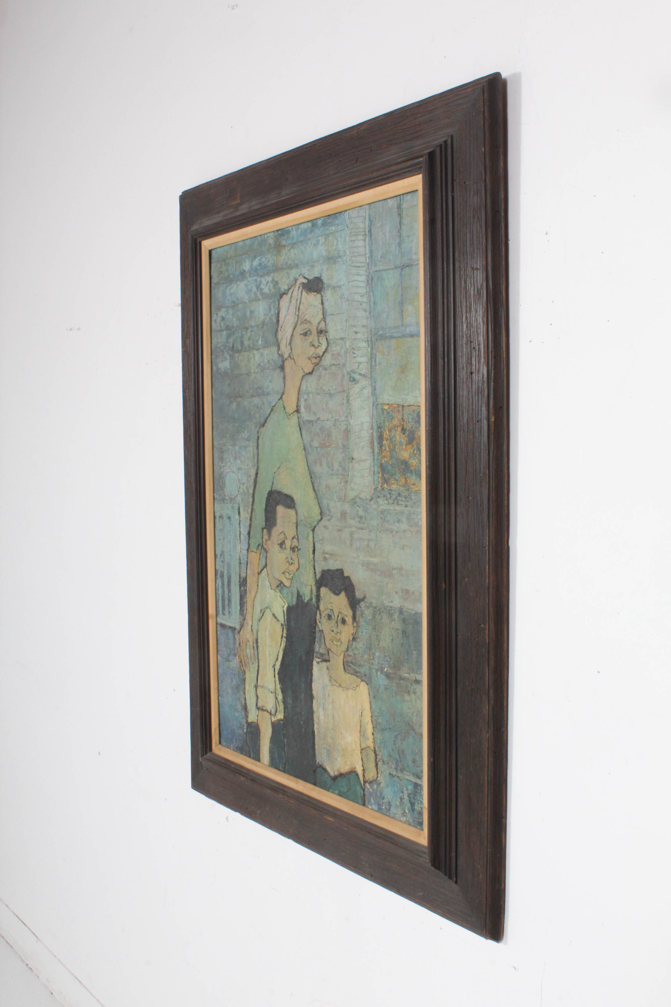 Sid Maurer Mid Century Etched Oil Painting