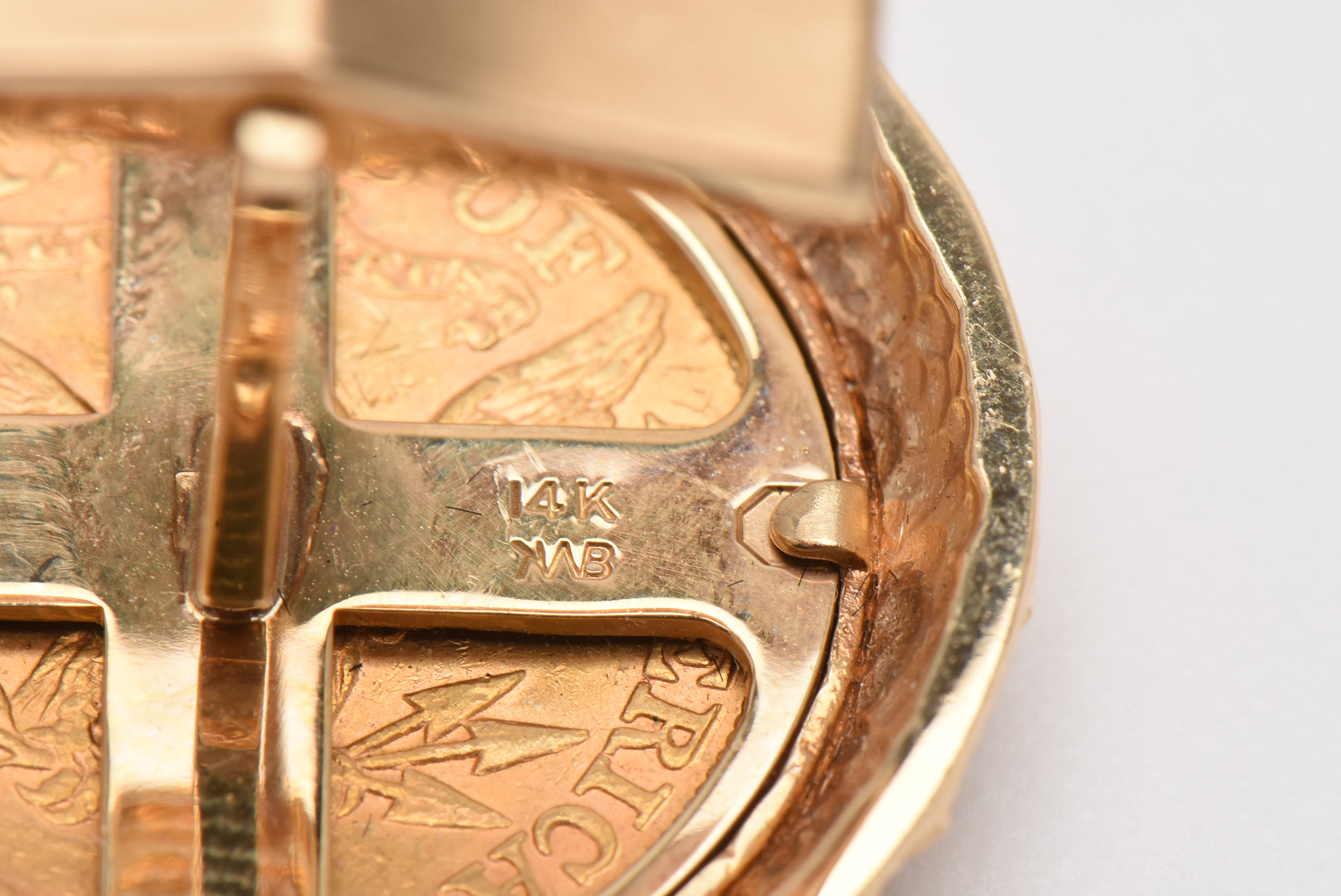 14K Yellow Gold Cufflinks with 1882 and 1885-S $5 Liberty Head Gold Coins