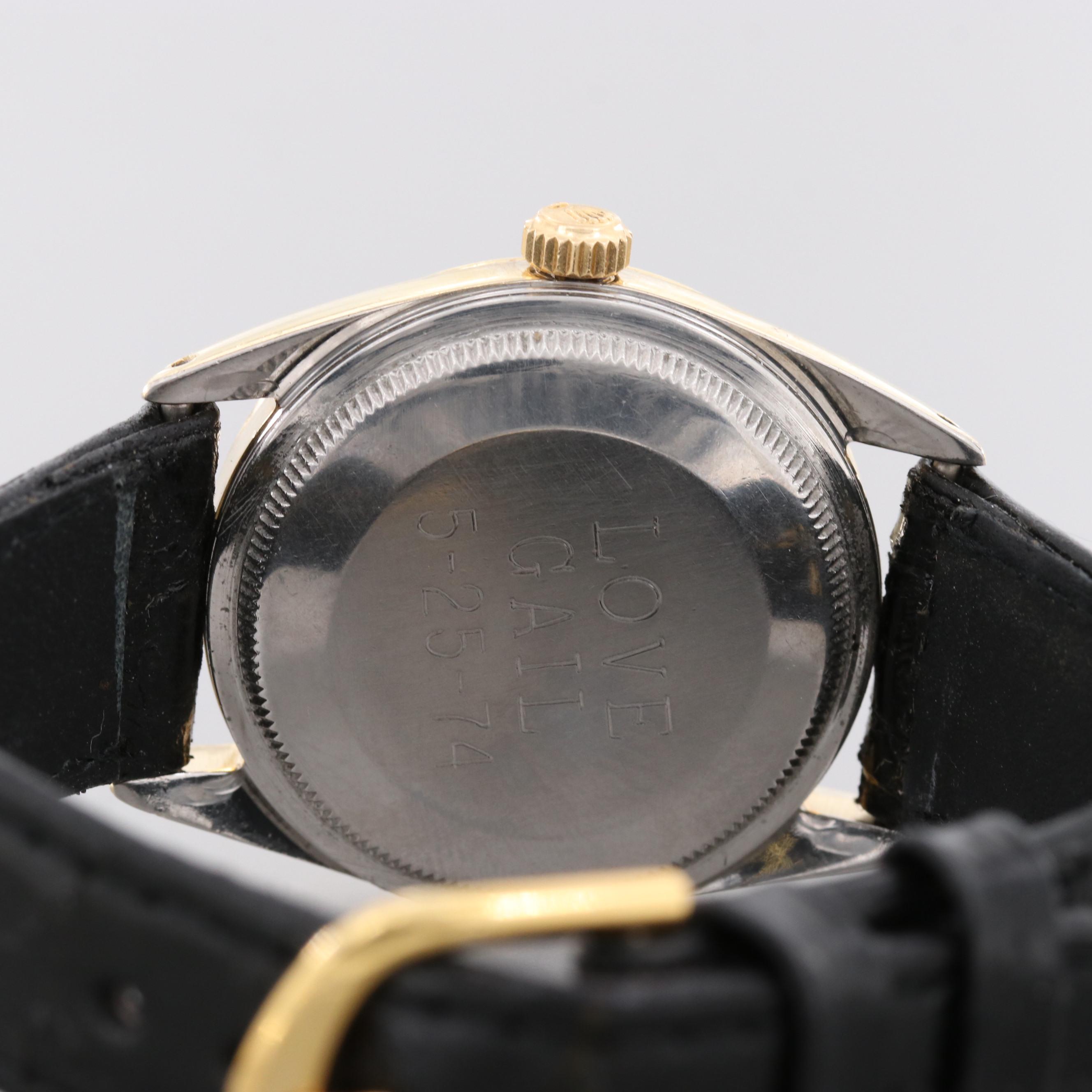 Vintage Rolex Oyster Perpetual Date Gold Shell Automatic Watch