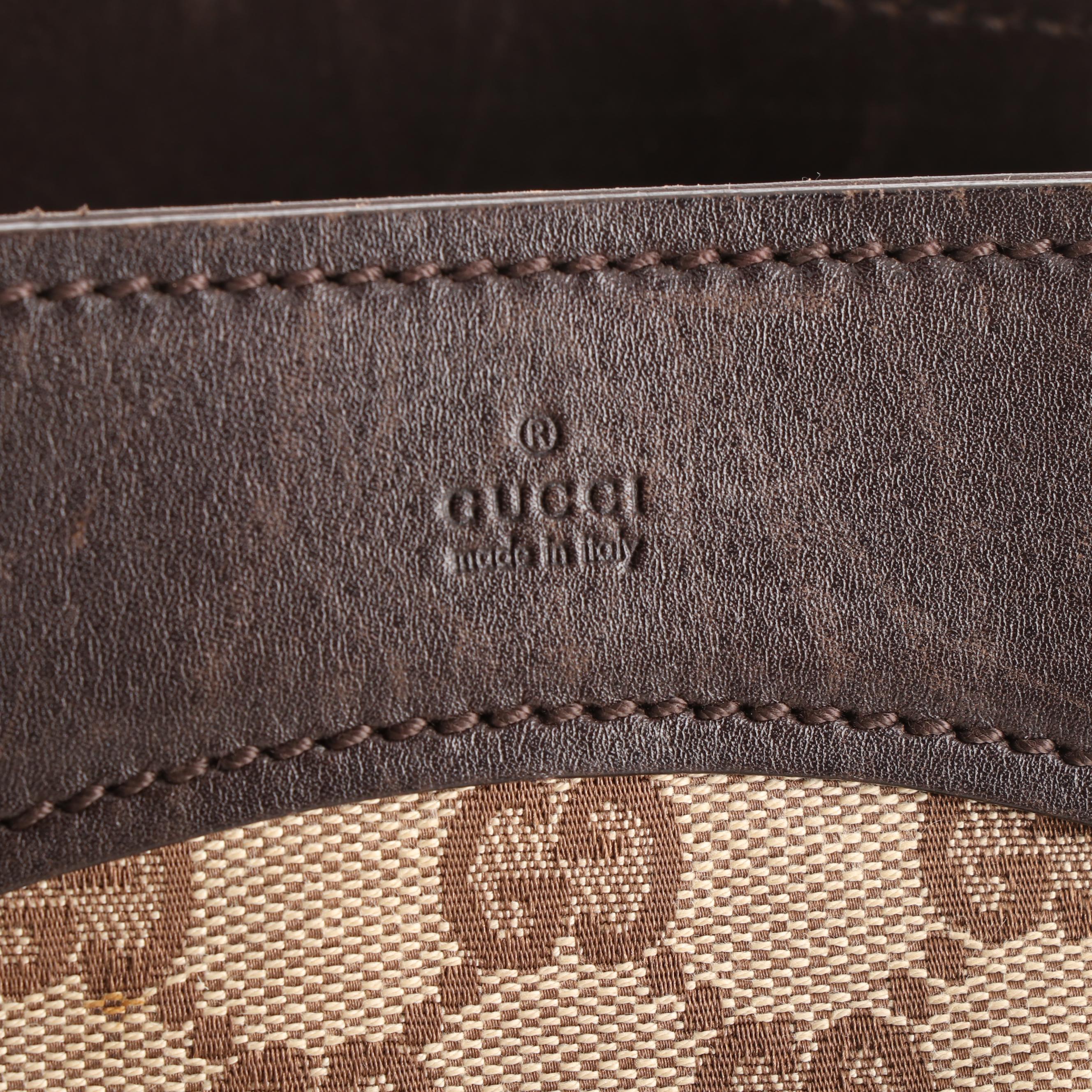 Gucci GG Supreme Canvas and Brown Leather Gifford Tote Bag with Braided Strap