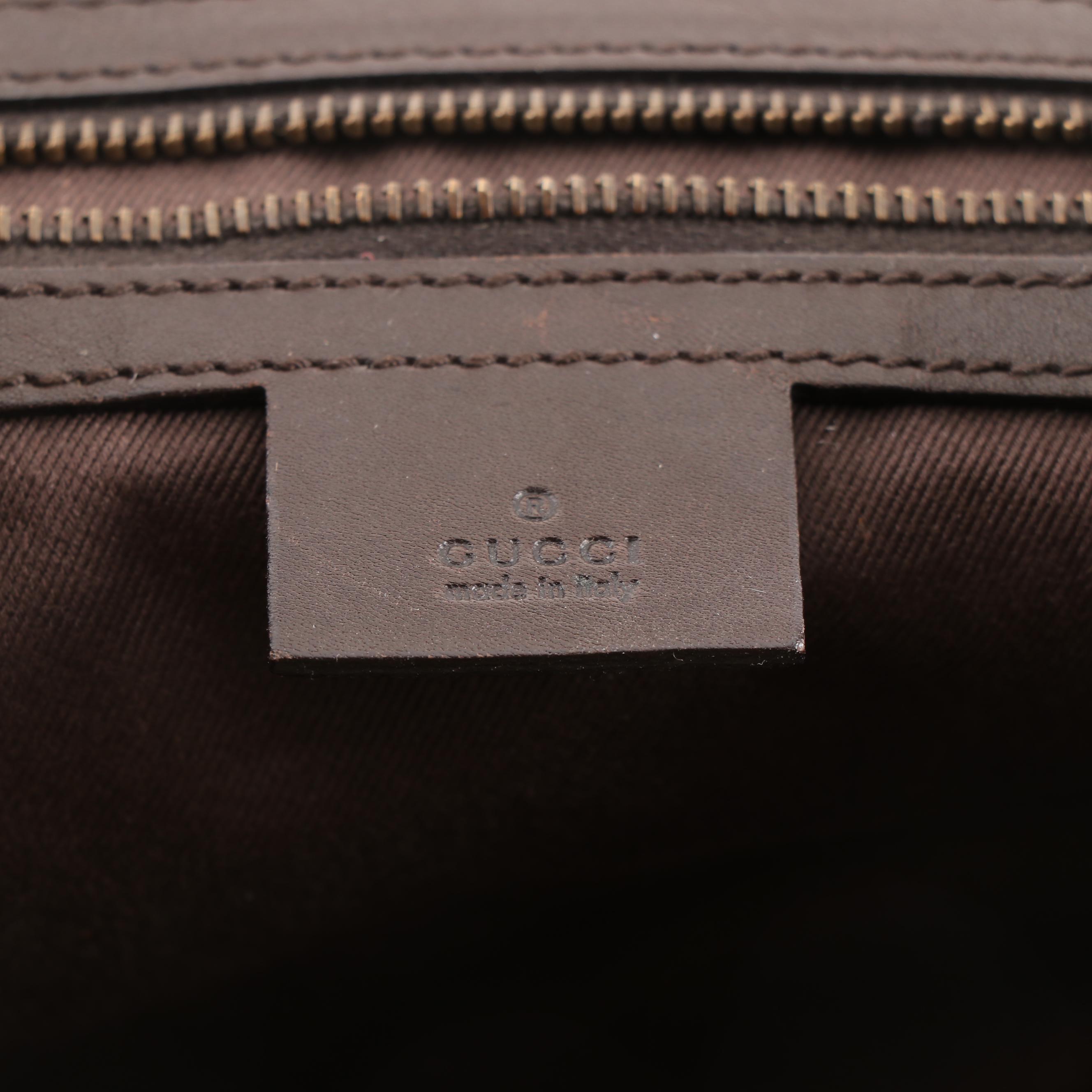 Gucci GG Supreme Canvas and Brown Leather Gifford Tote Bag with Braided Strap