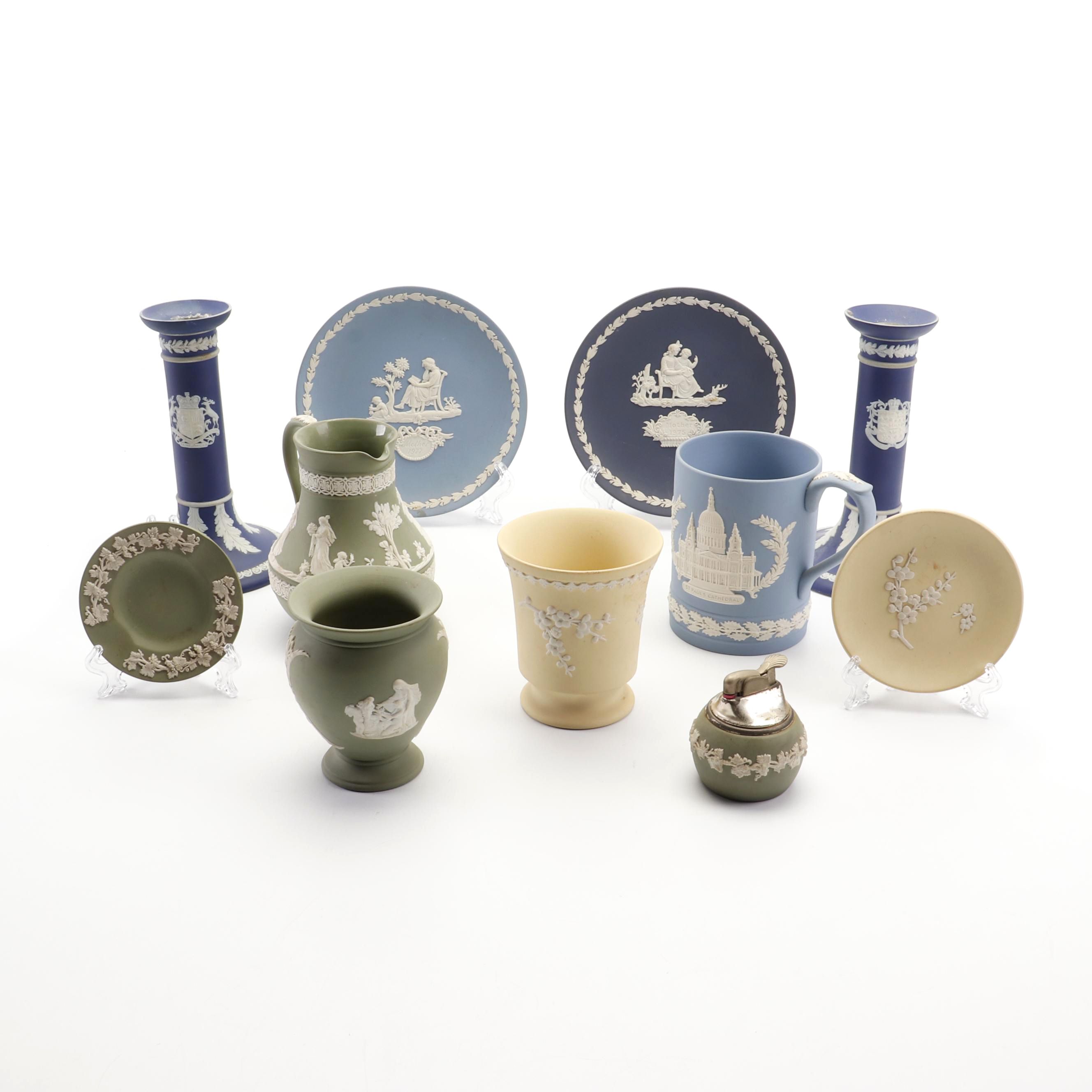 Wedgwood Jasperware Including Antique Adams Candle Holders EBTH