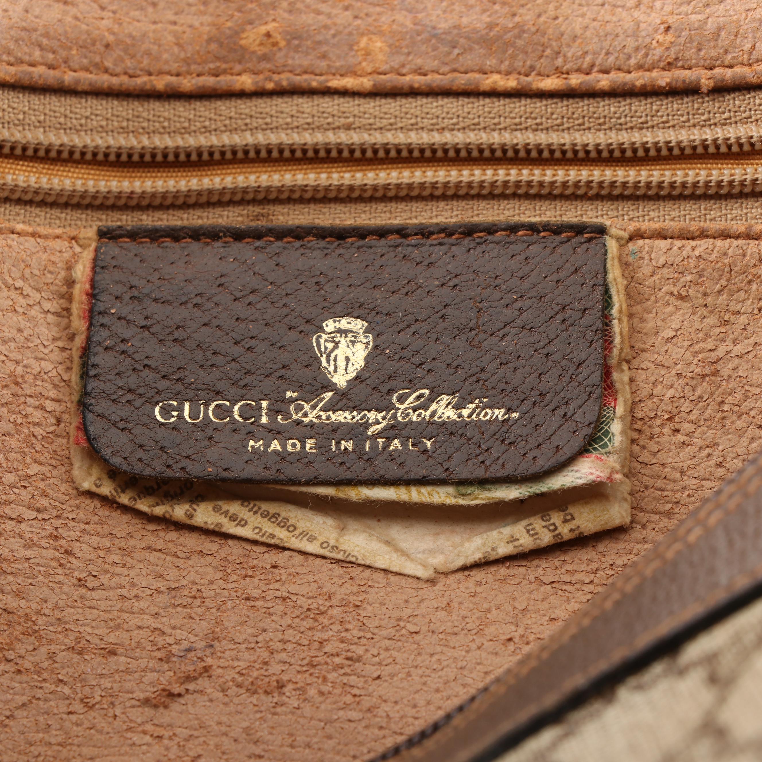 Gucci Accessory Collection Coated Canvas and Leather Web Stripe Crossbody Bag