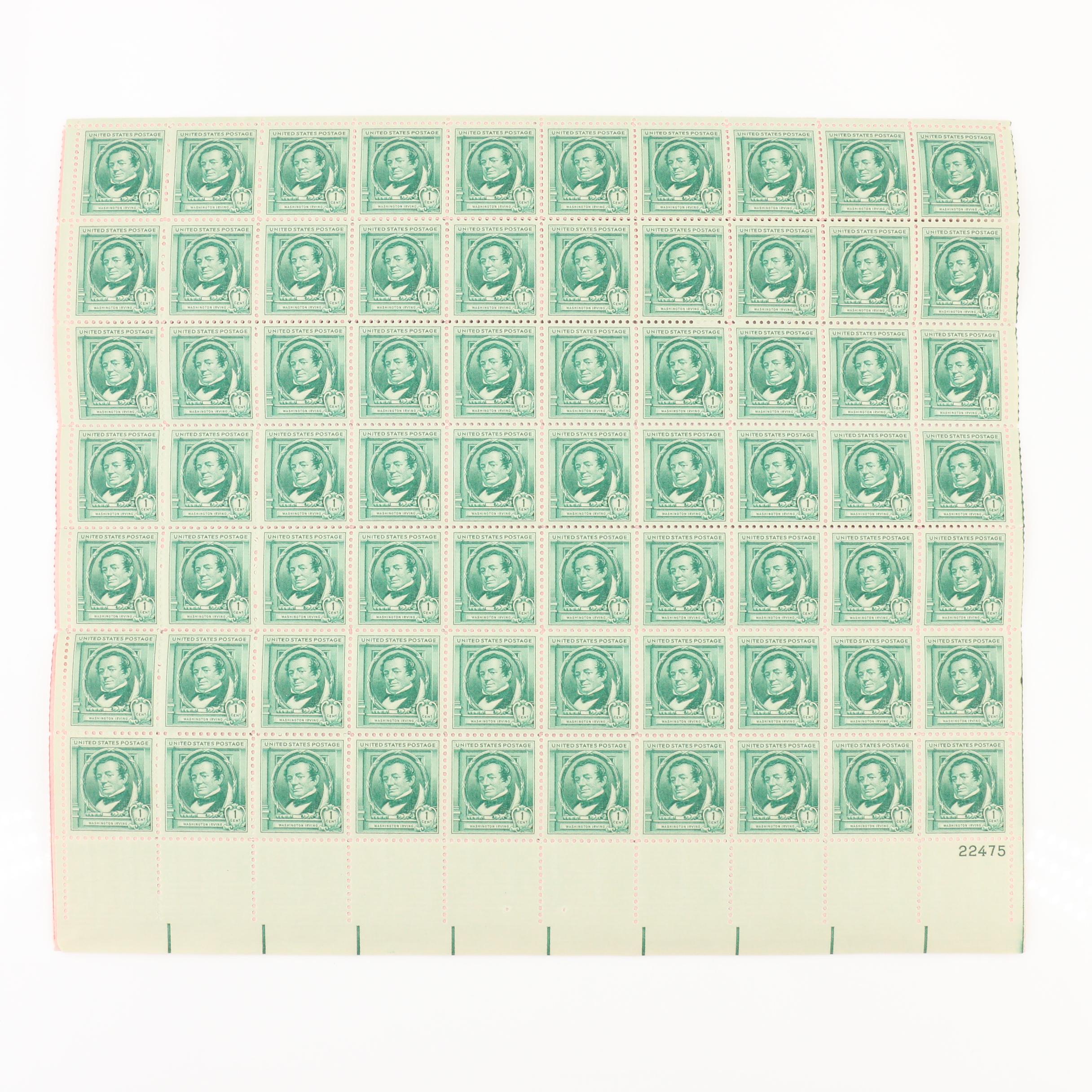 Group of Three Harco Mint Sheet Files with Sheets of U.S. Postage Stamps