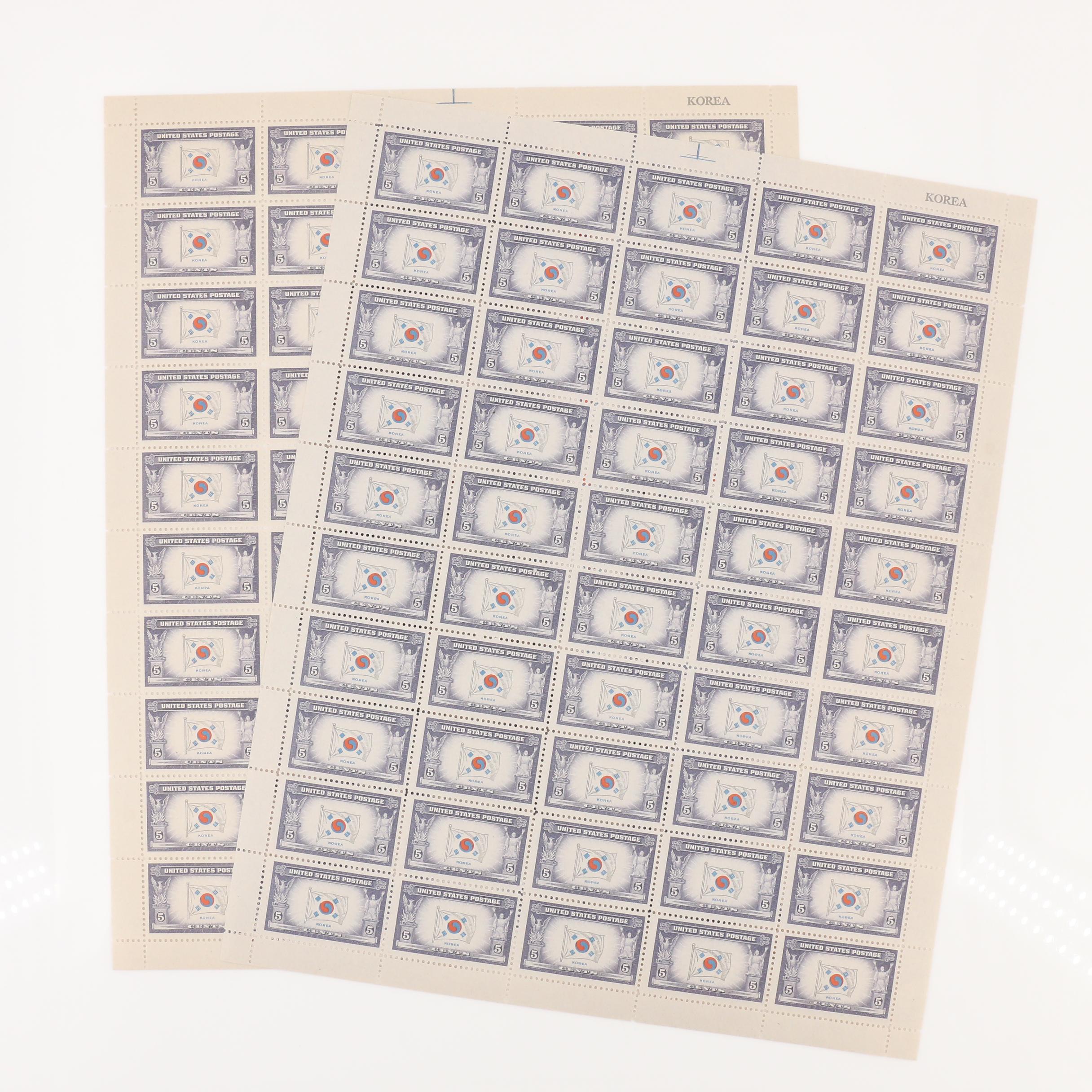 Group of Three Harco Mint Sheet Files with Sheets of U.S. Postage Stamps