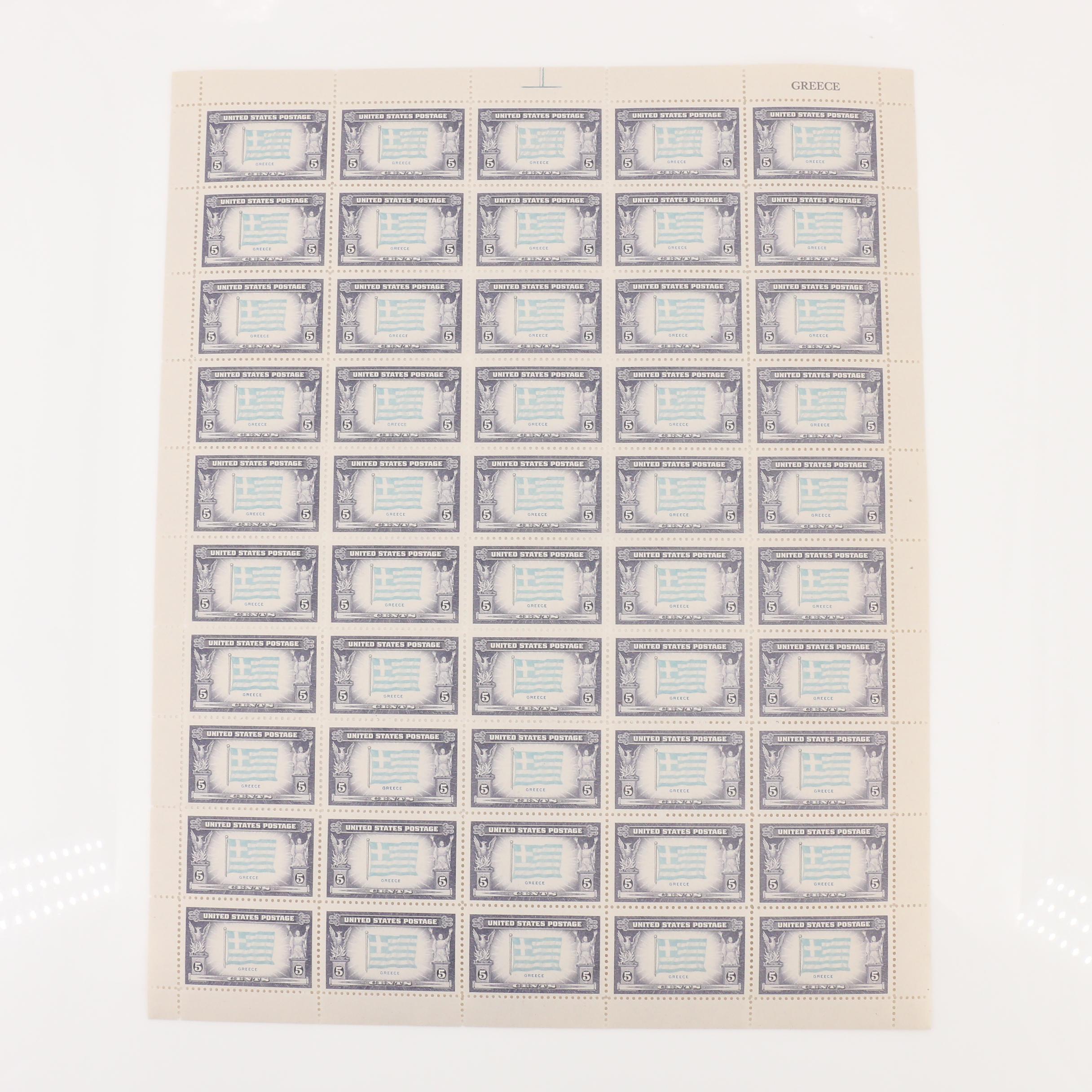 Group of Three Harco Mint Sheet Files with Sheets of U.S. Postage Stamps