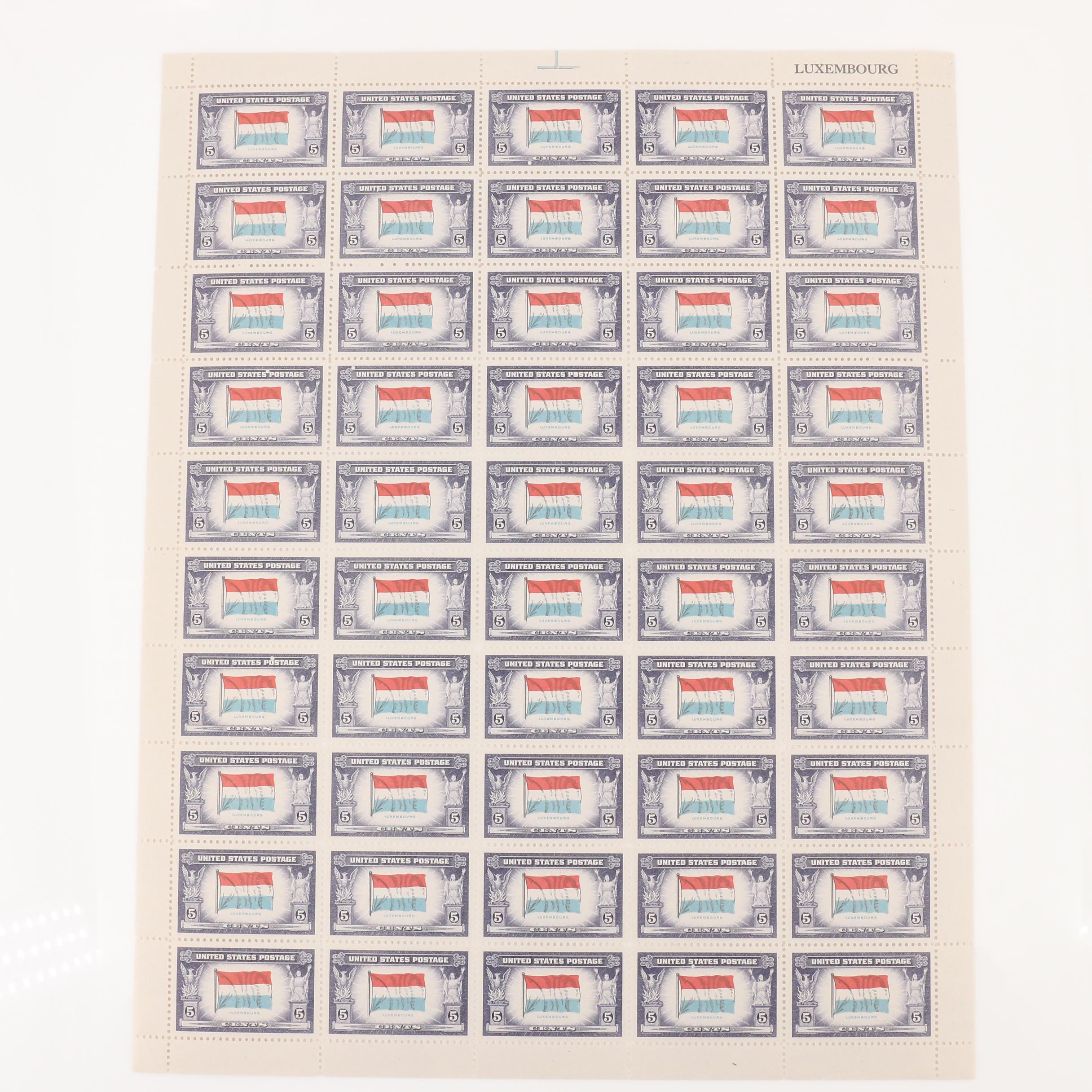 Group of Three Harco Mint Sheet Files with Sheets of U.S. Postage Stamps