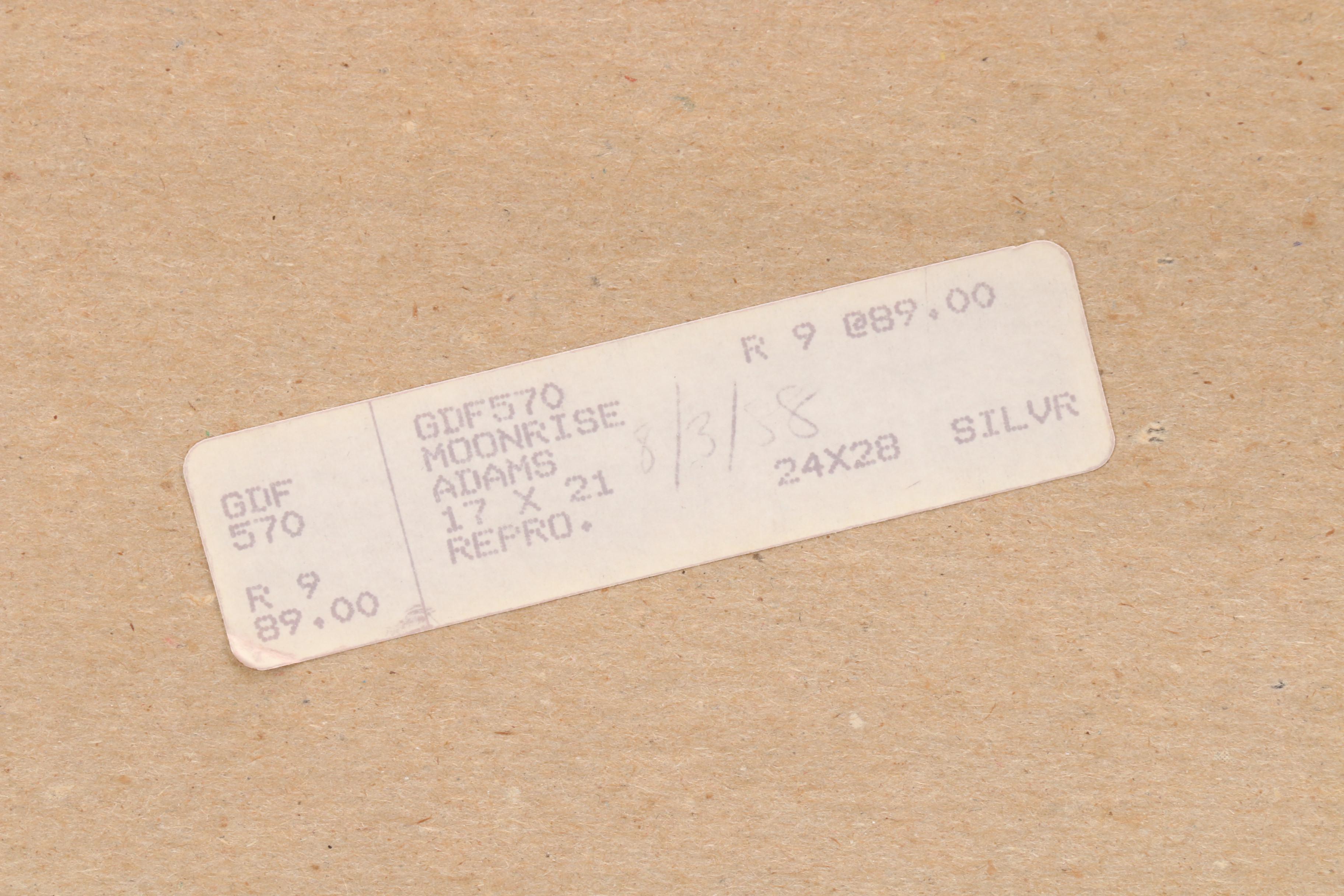 Reproduction Print After Ansel Adams "Moonrise Over Hernandez New Mexico"