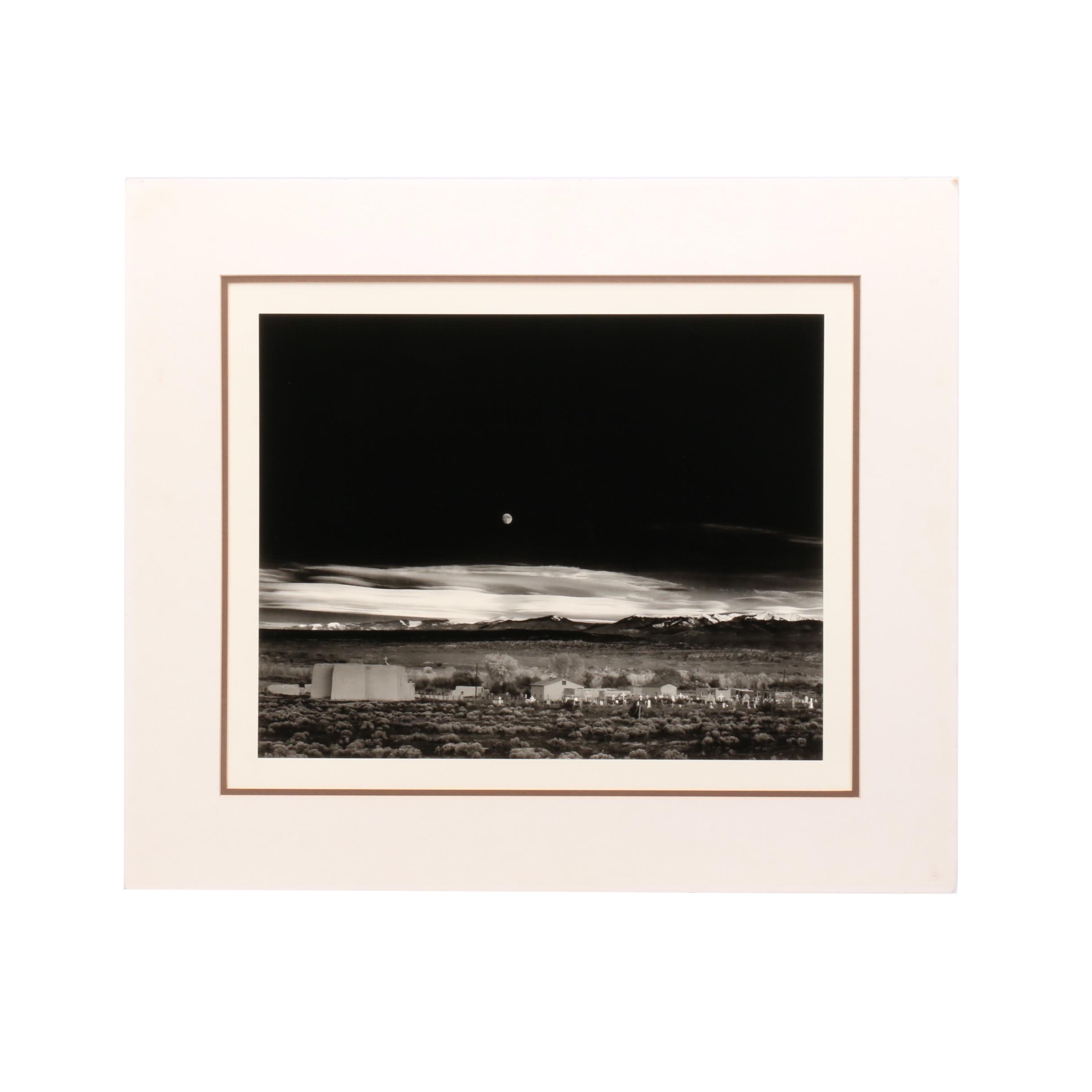 Reproduction Print After Ansel Adams "Moonrise Over Hernandez New Mexico"