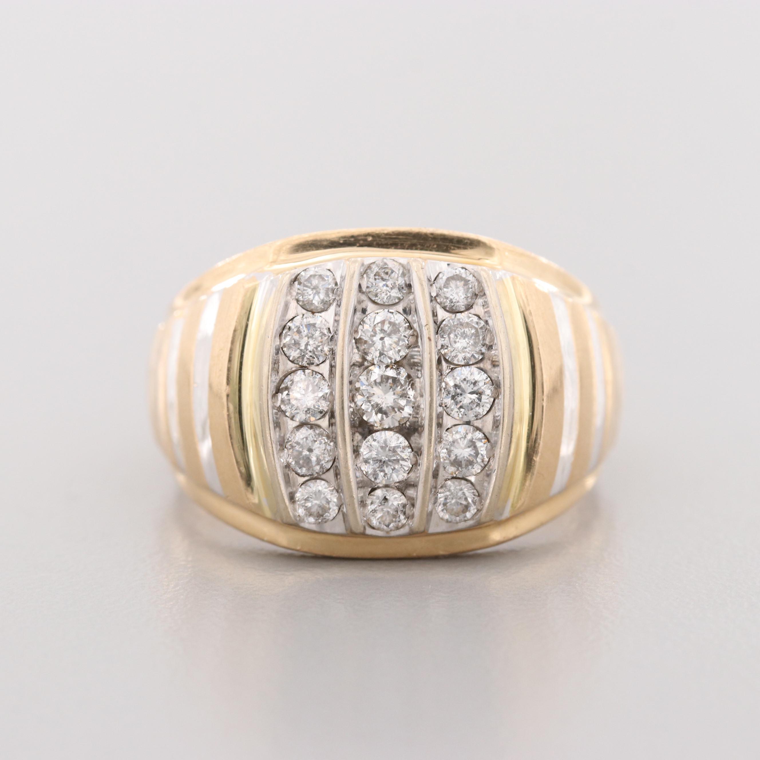 14K Yellow Gold Diamond Ring