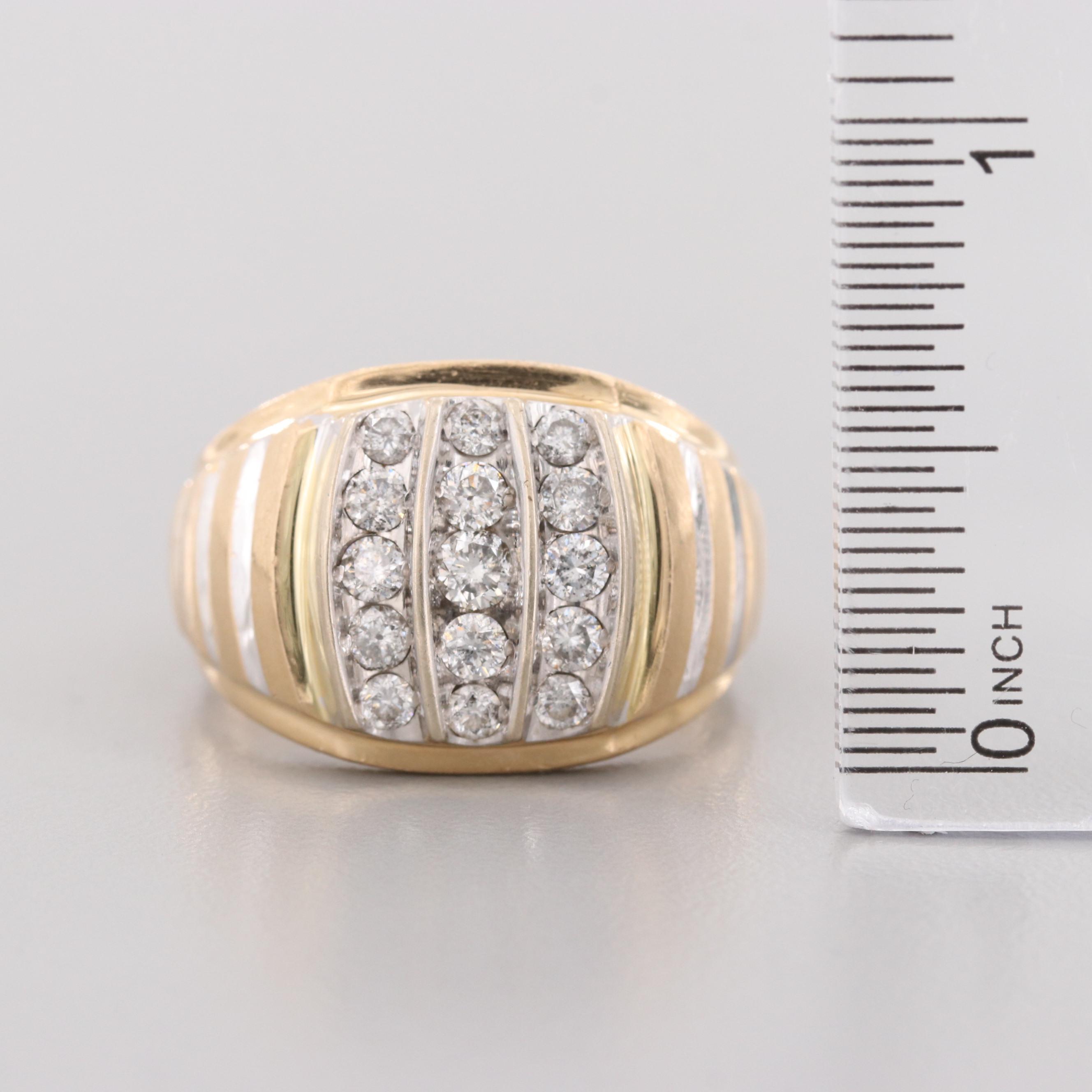14K Yellow Gold Diamond Ring