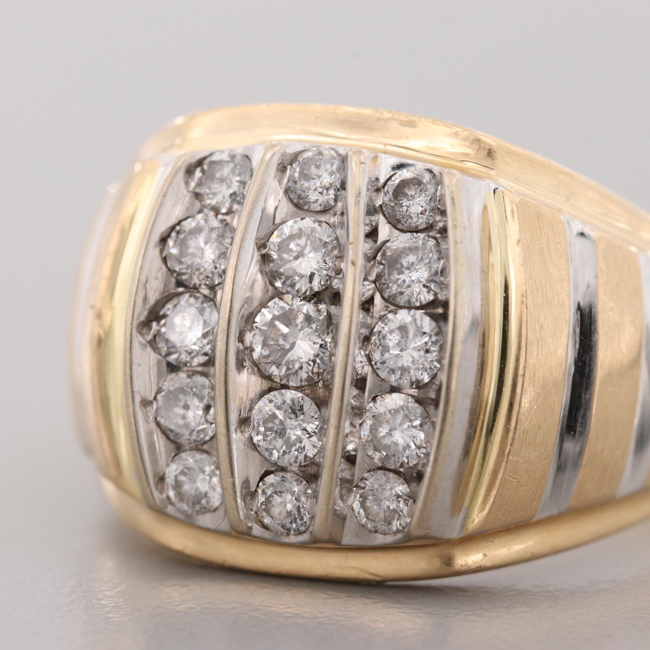 14K Yellow Gold Diamond Ring