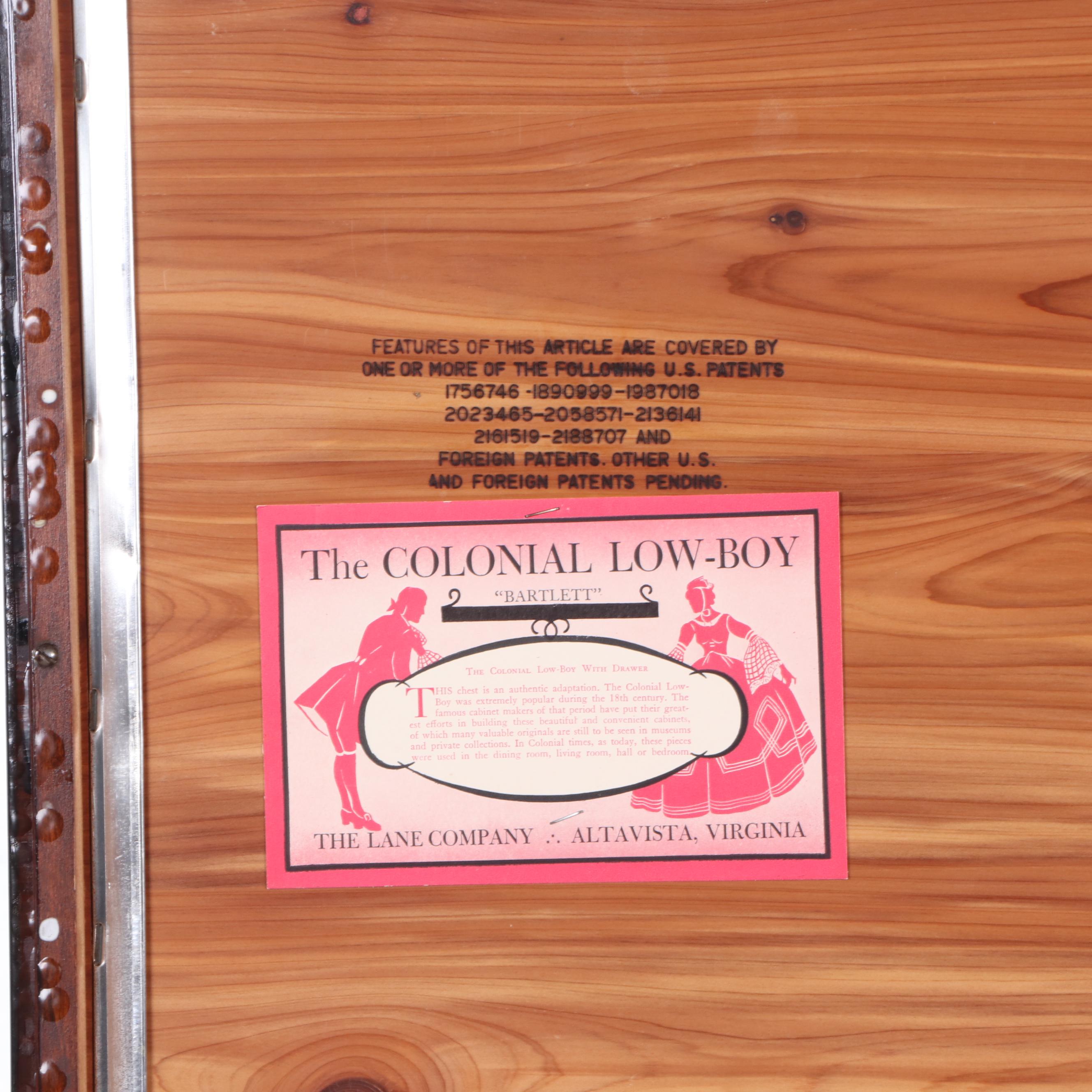 Lane "Colonial Lowboy" Mahogany Cedar Chest, Mid 20th Century