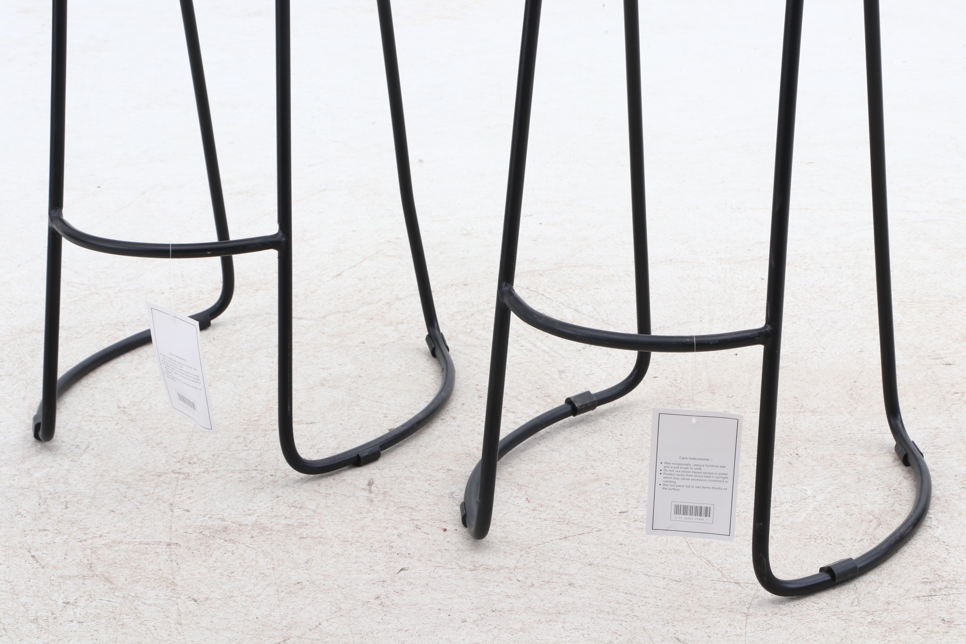 Two Contoured Solid Wood Barstools by The Urban Port