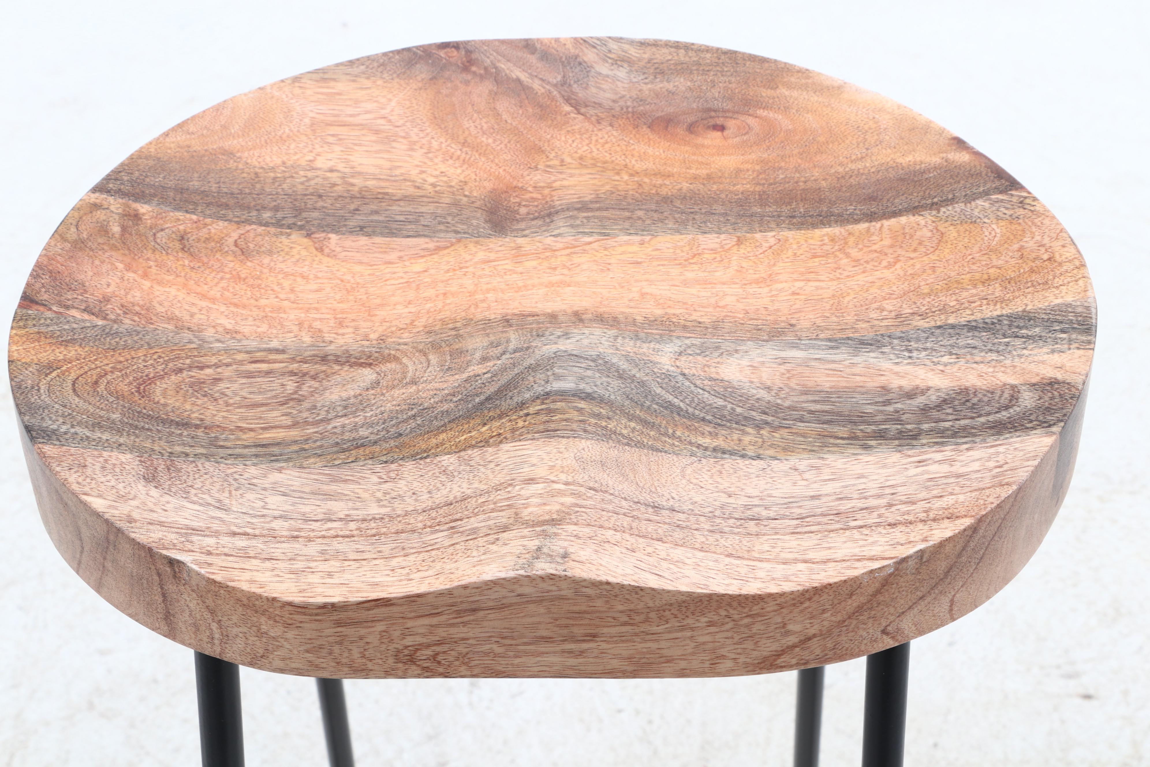 Two Contoured Solid Wood Barstools by The Urban Port