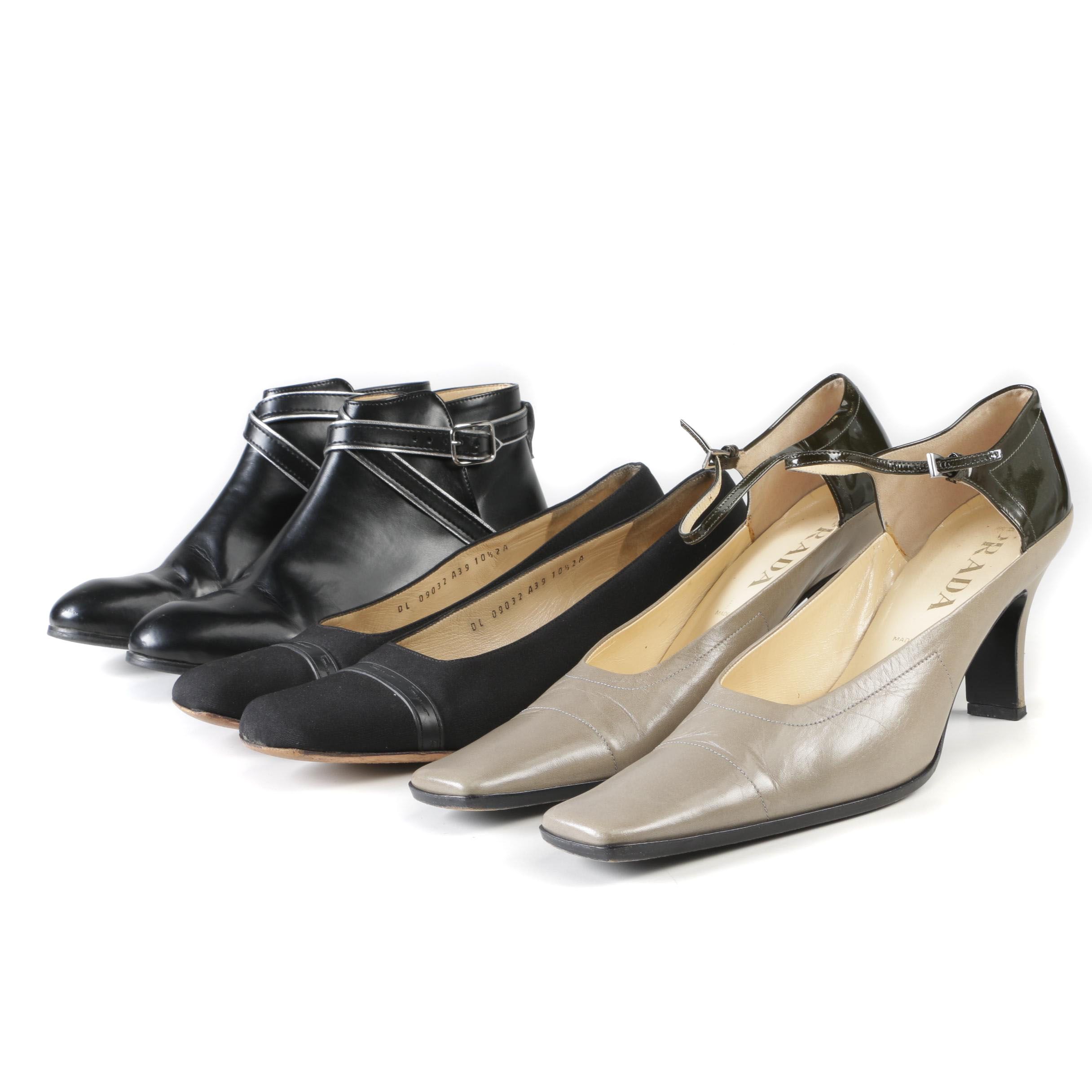 Women's Prada and Salvatore Ferragamo Heels with Minuit Sur Terre Boots