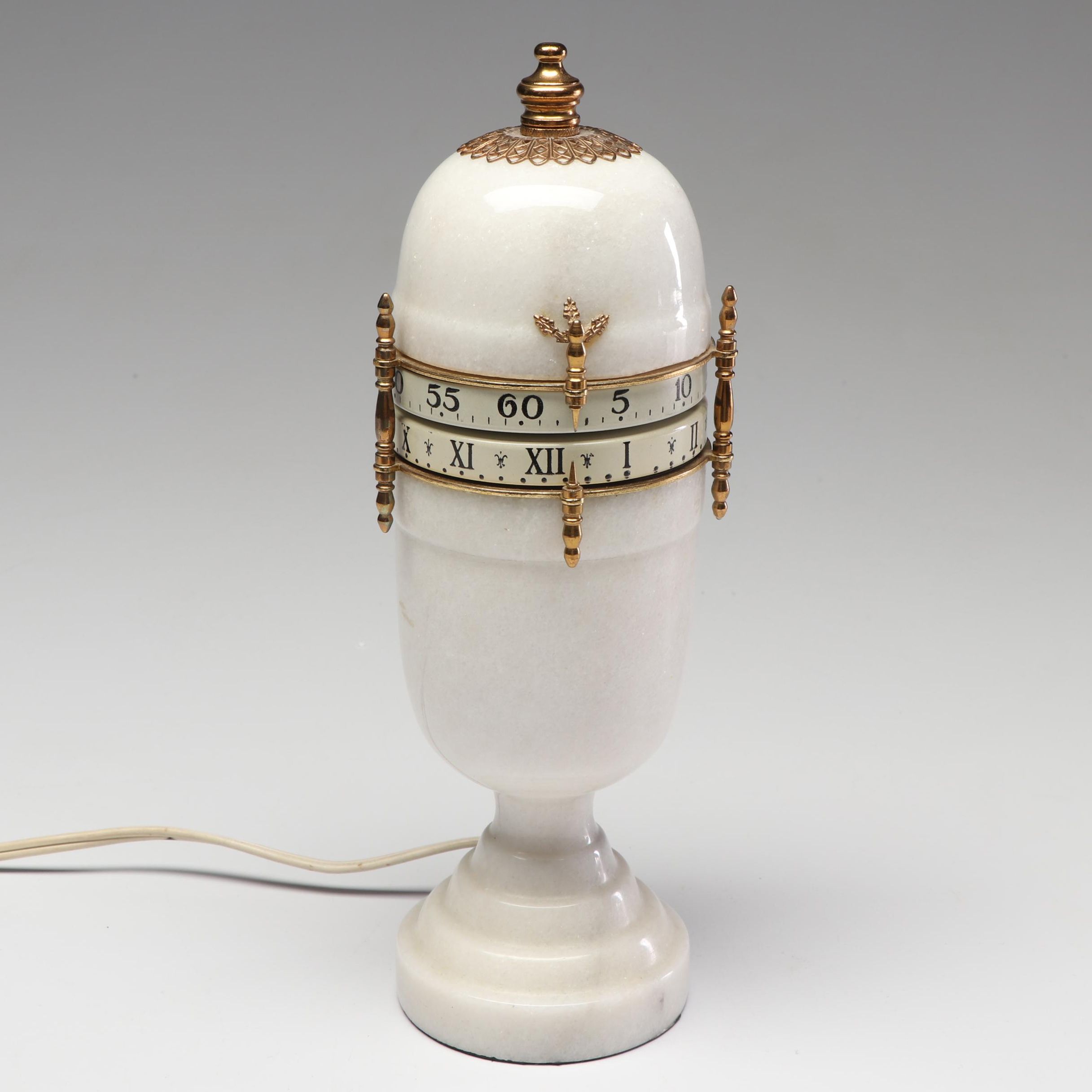 White Marble French Annular Dial Clock, Late 19th Century