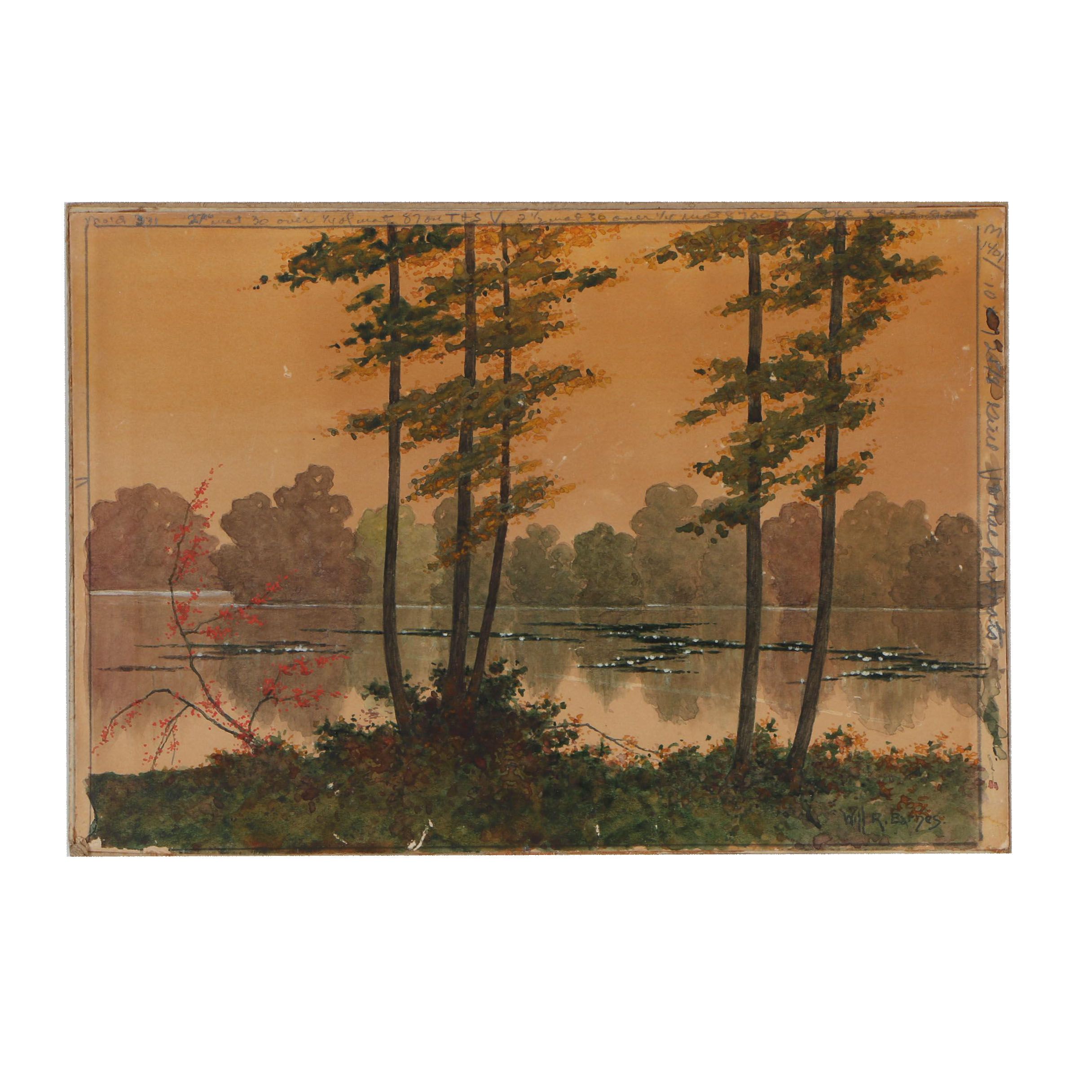 Will R. Barnes Landscape Watercolor Painting