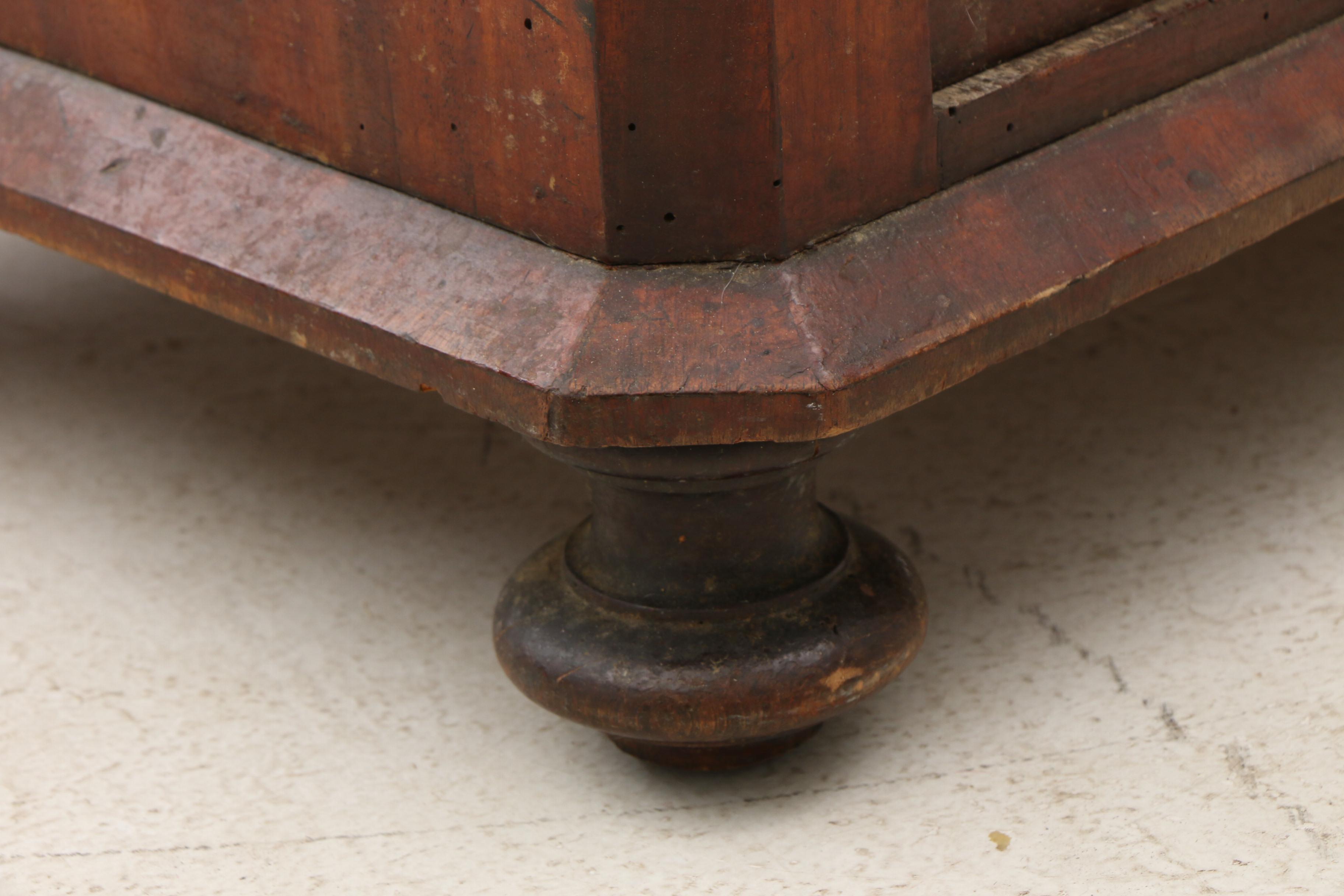 Antique Marble Top Dry Sink in Birch with Stained Mahogany Finish